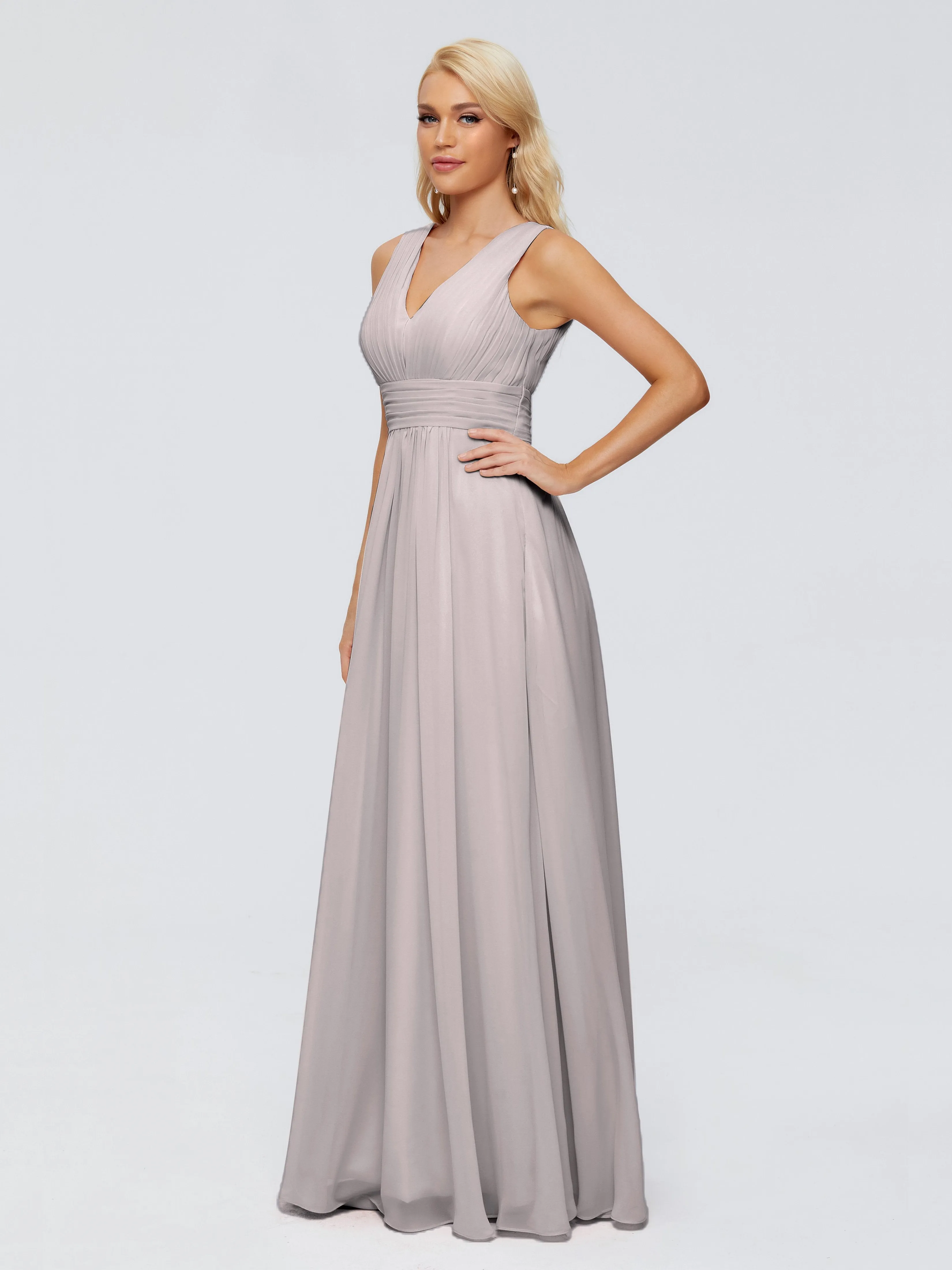 Juliana Modest A-line Chiffon Bridesmaid Dresses