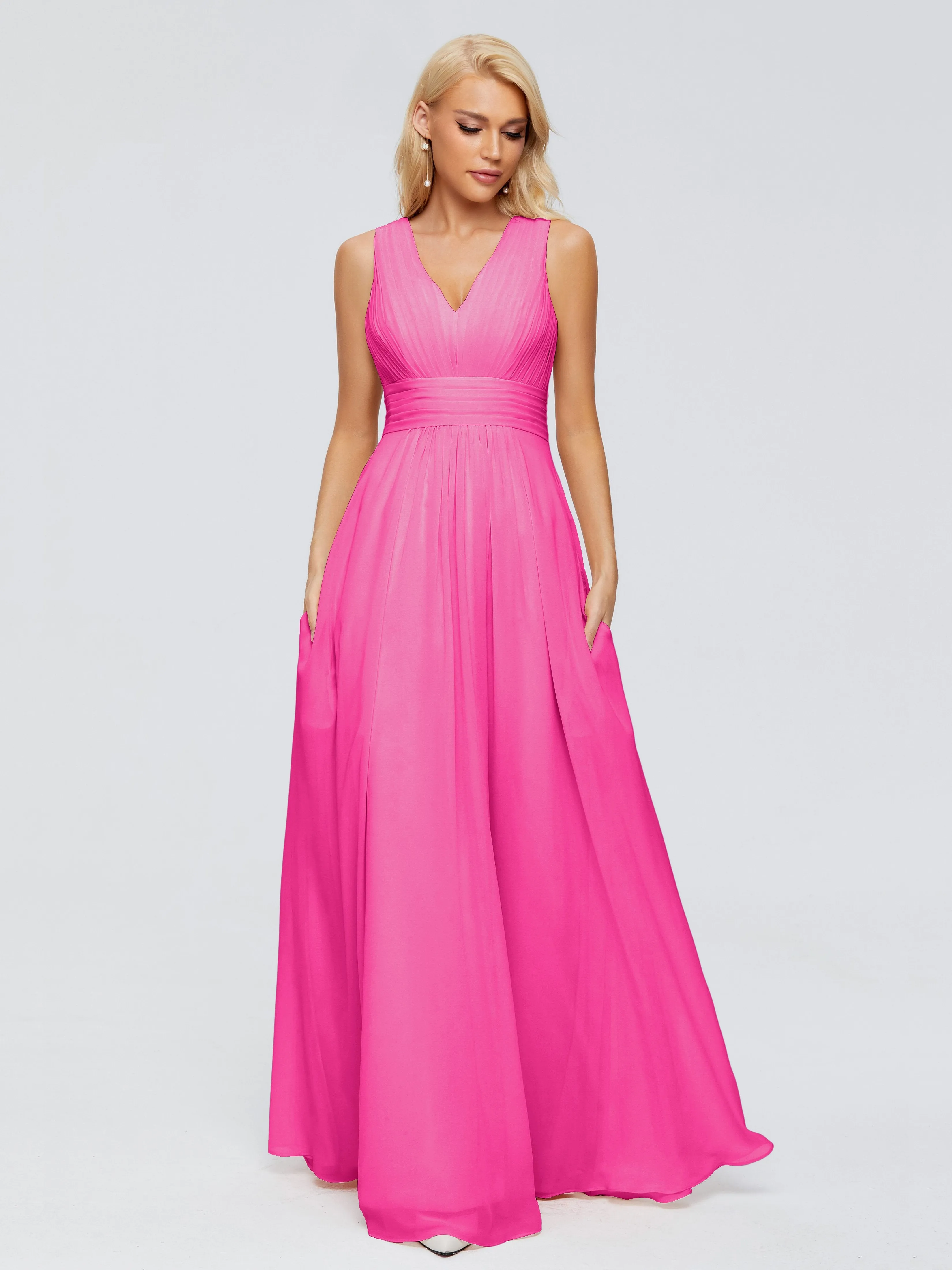 Juliana Modest A-line Chiffon Bridesmaid Dresses