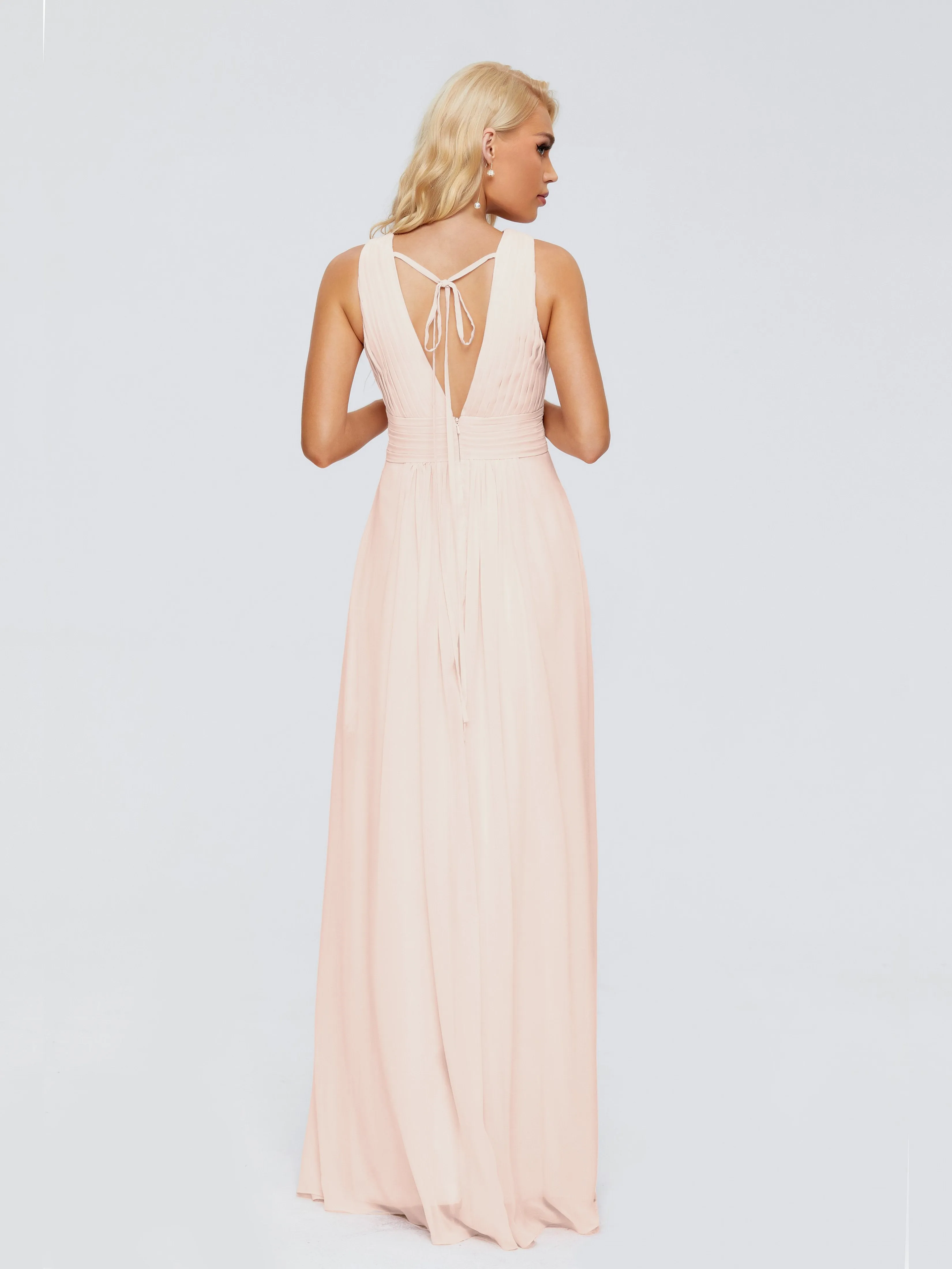 Juliana Modest A-line Chiffon Bridesmaid Dresses