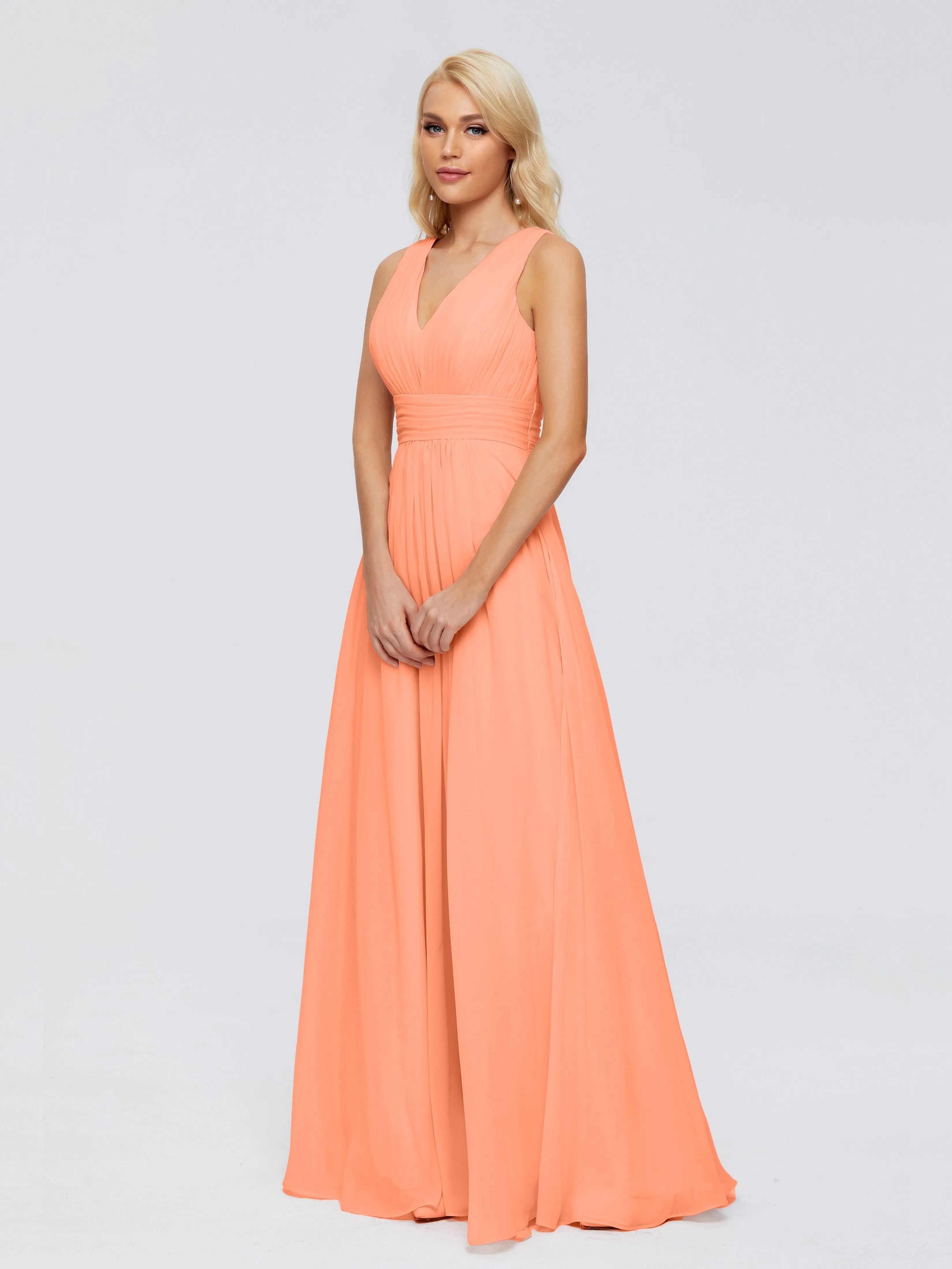 Juliana Modest A-line Chiffon Bridesmaid Dresses