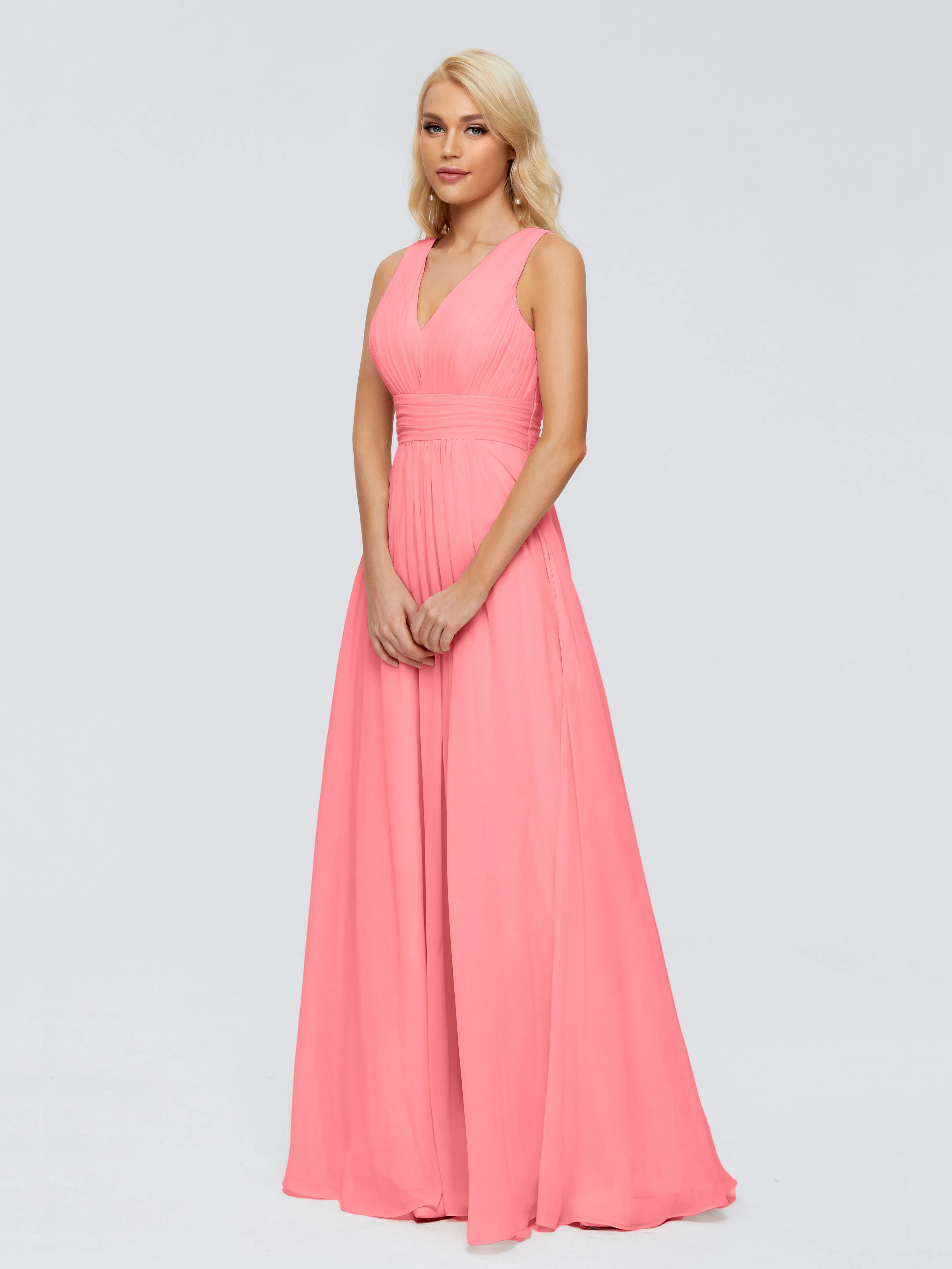 Juliana Modest A-line Chiffon Bridesmaid Dresses