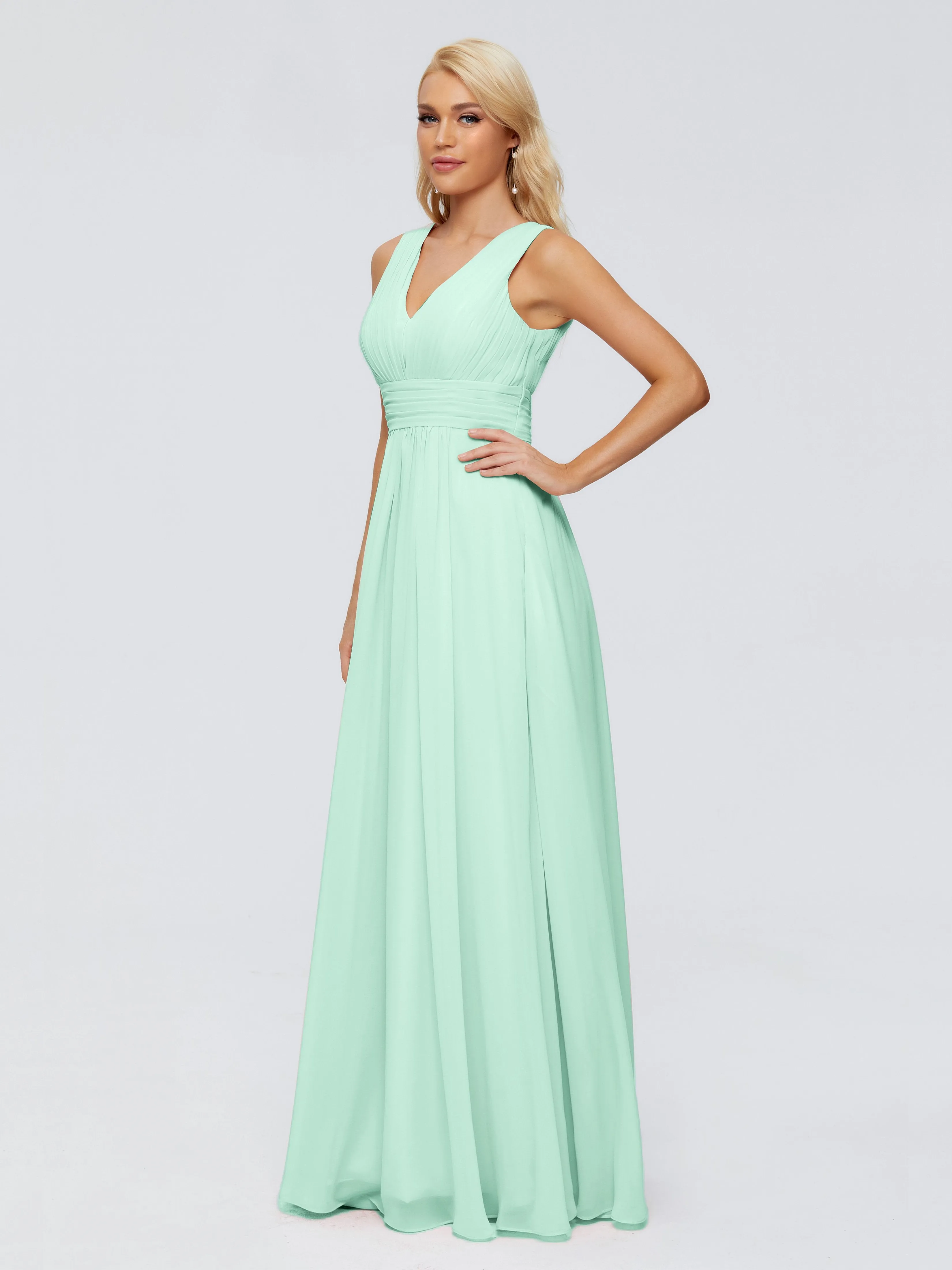 Juliana Modest A-line Chiffon Bridesmaid Dresses