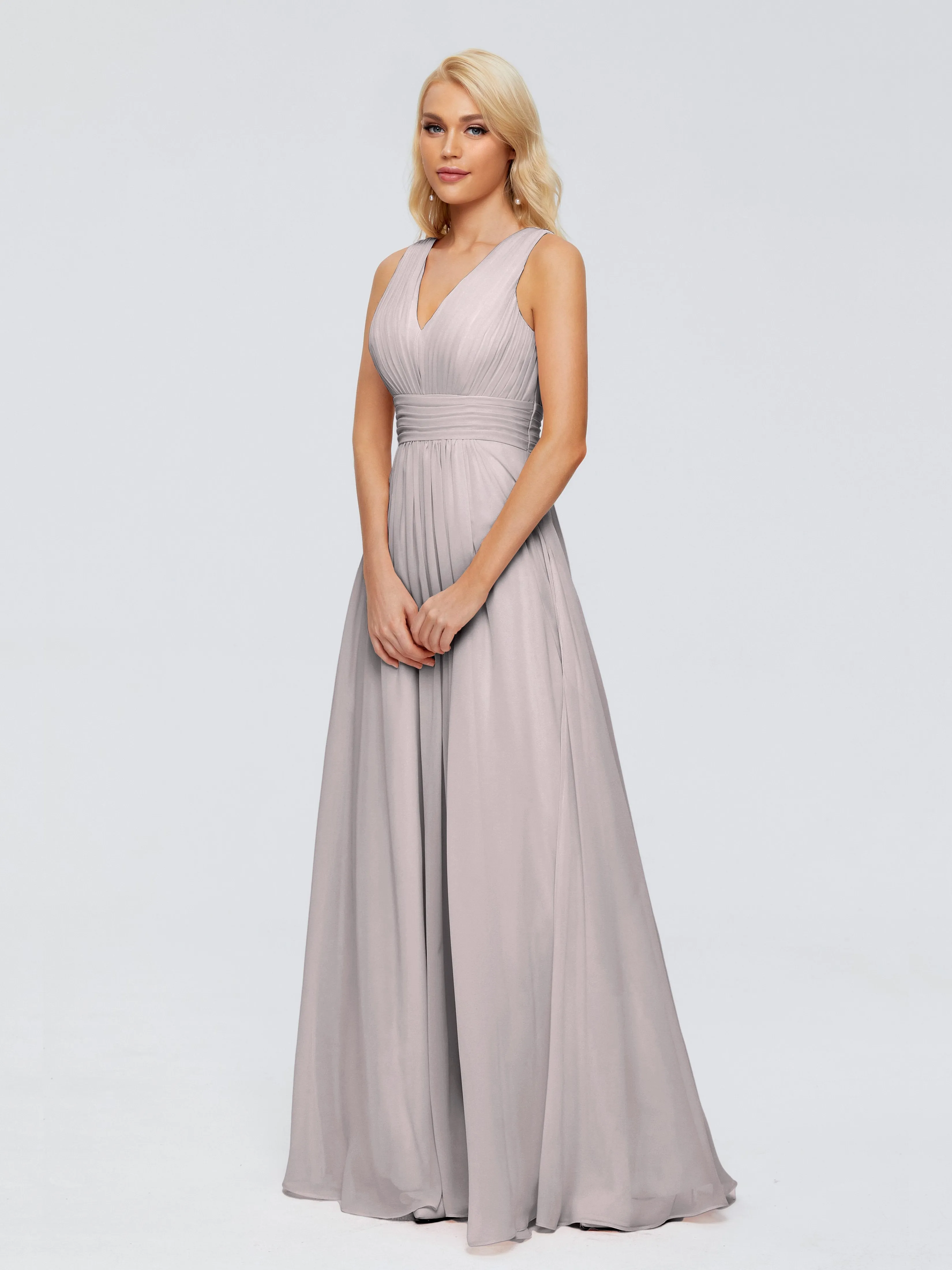 Juliana Modest A-line Chiffon Bridesmaid Dresses