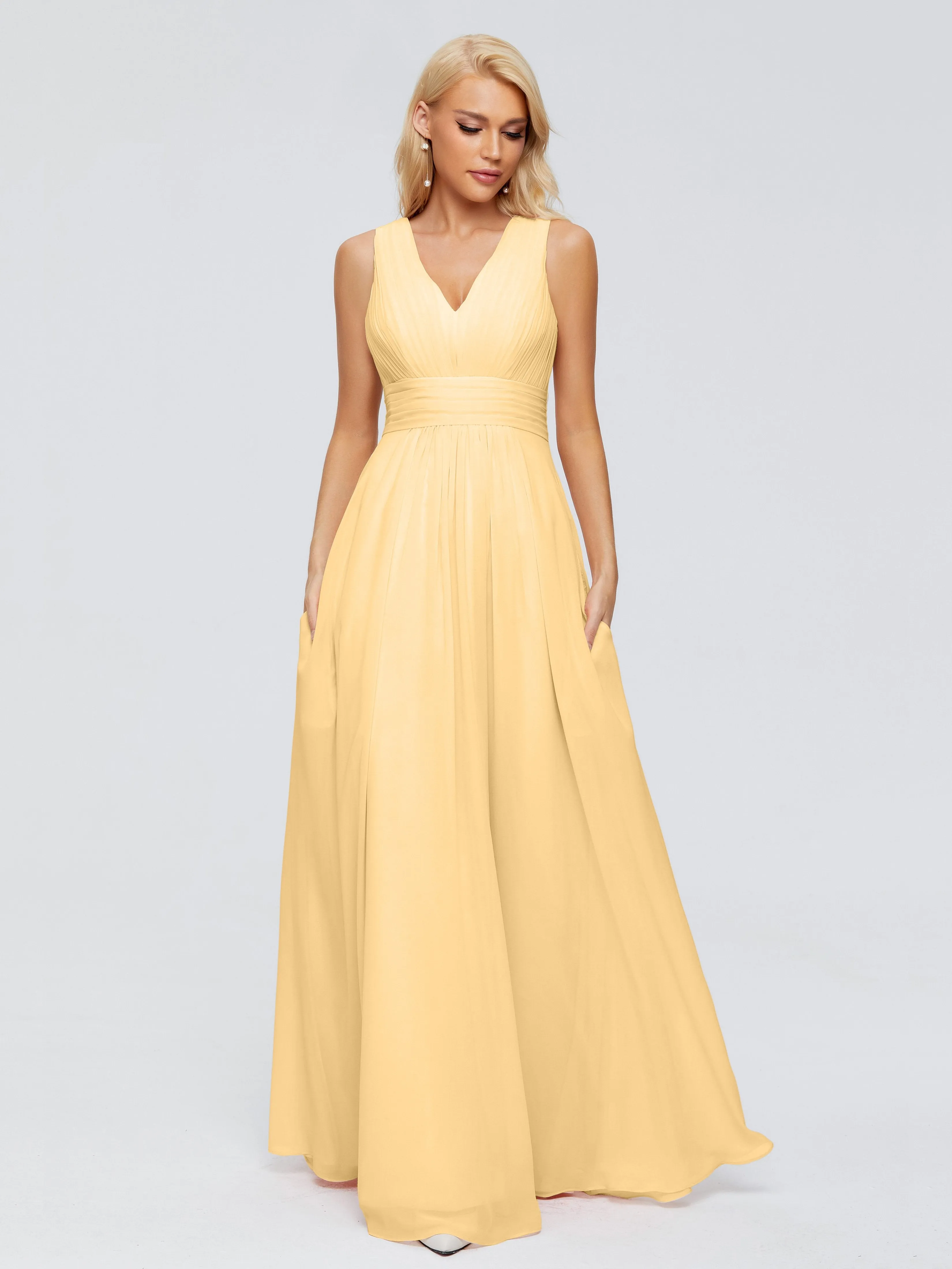 Juliana Modest A-line Chiffon Bridesmaid Dresses