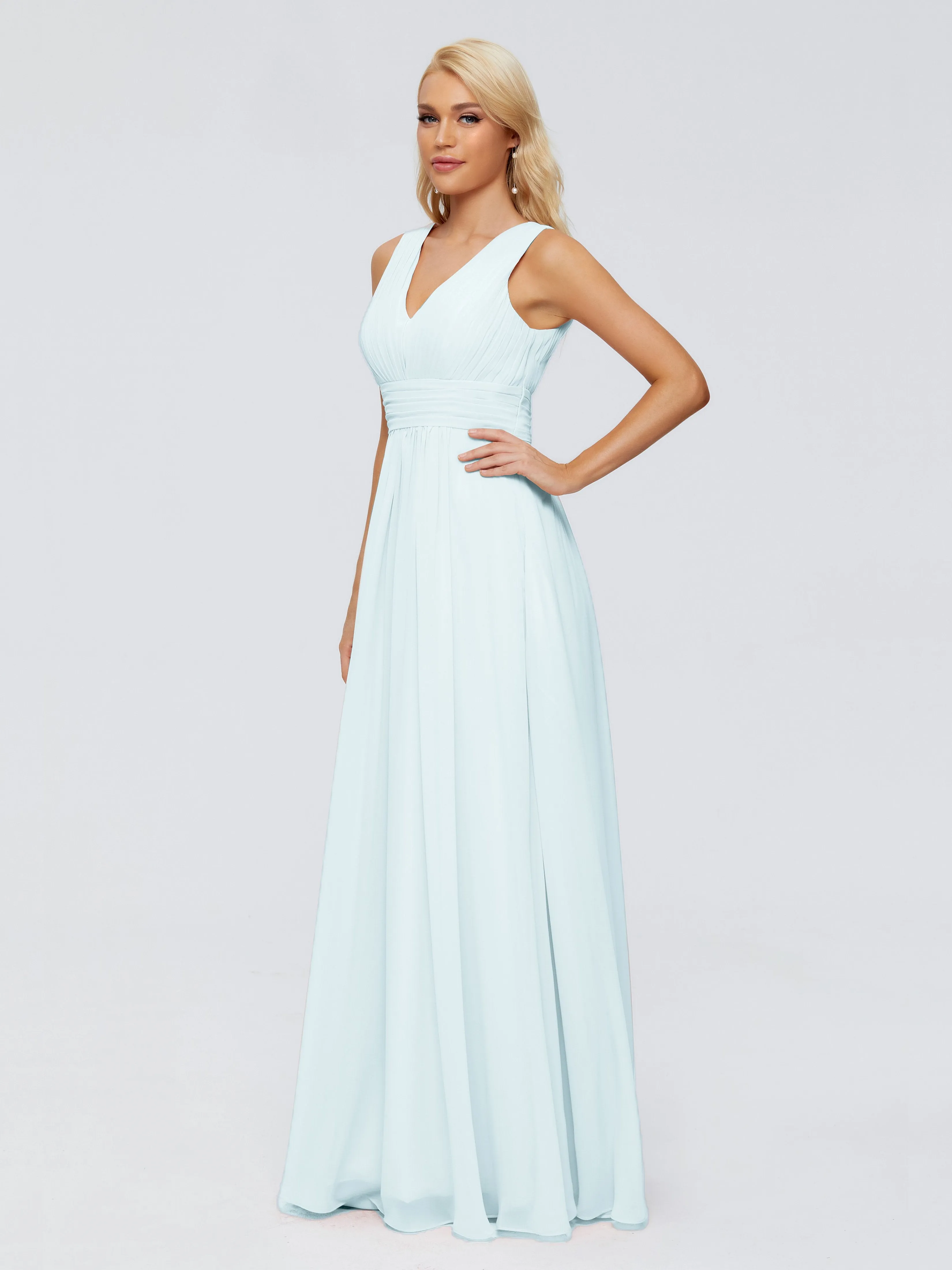 Juliana Modest A-line Chiffon Bridesmaid Dresses