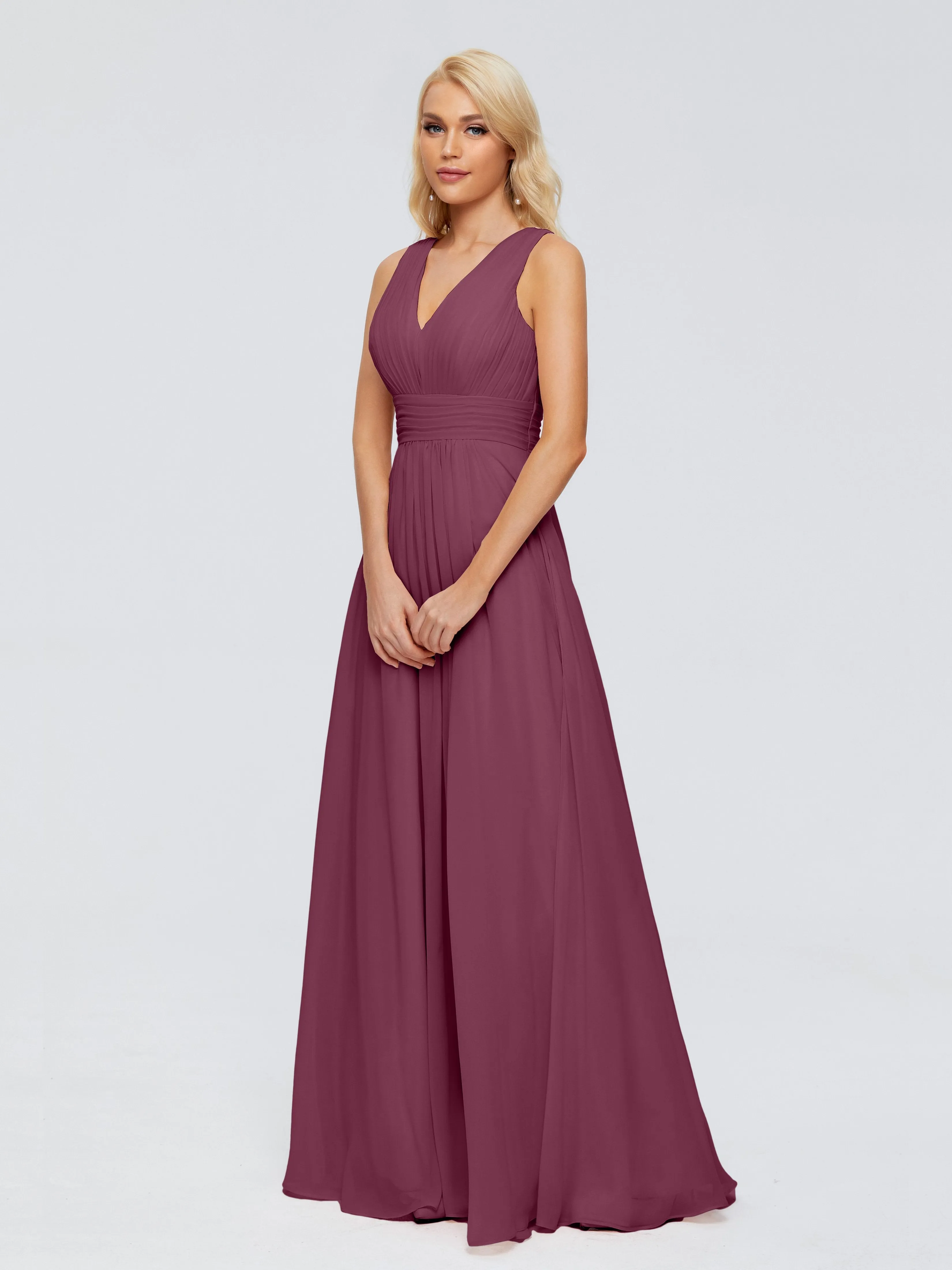 Juliana Modest A-line Chiffon Bridesmaid Dresses