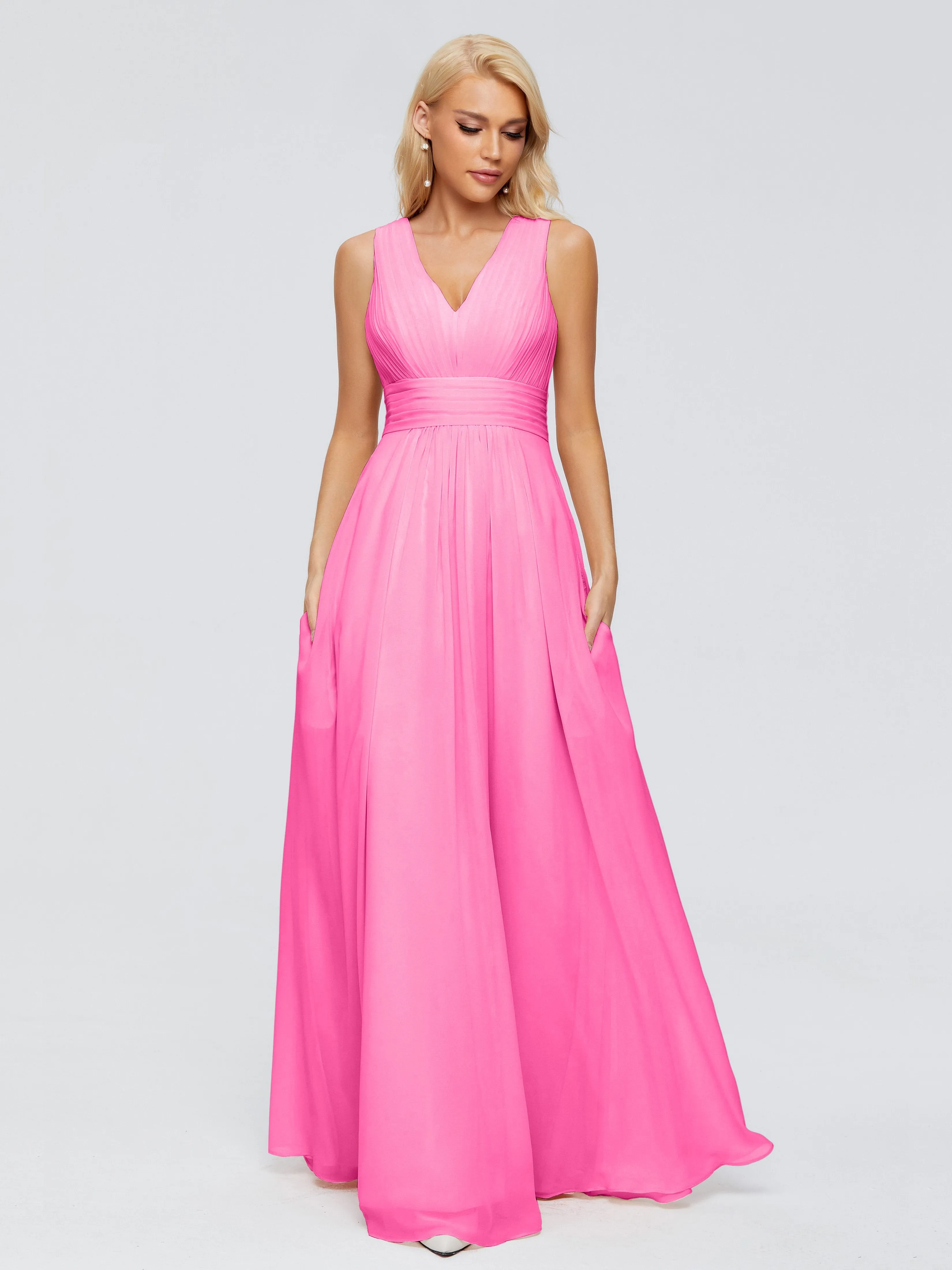 Juliana Modest A-line Chiffon Bridesmaid Dresses