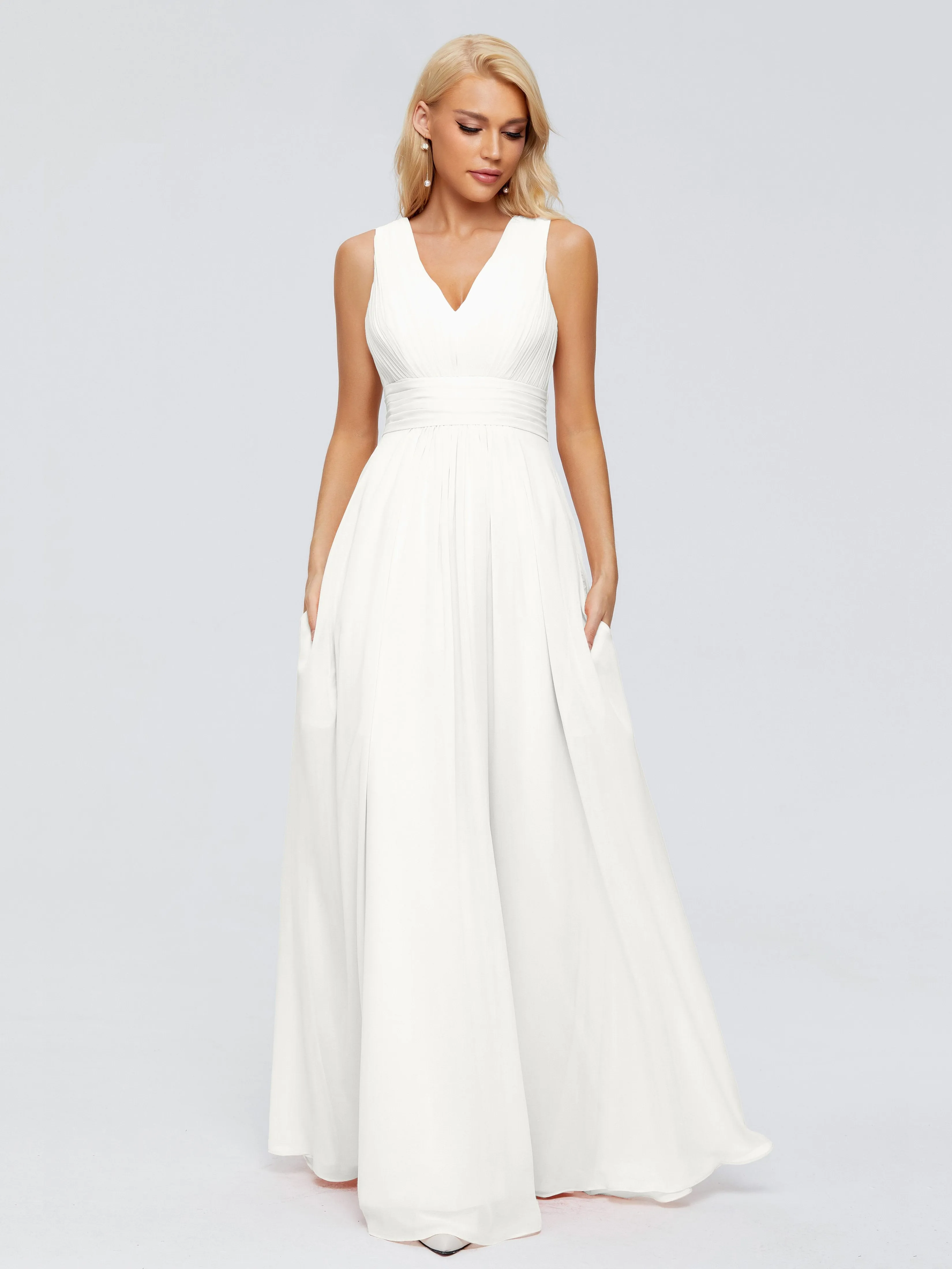 Juliana Modest A-line Chiffon Bridesmaid Dresses