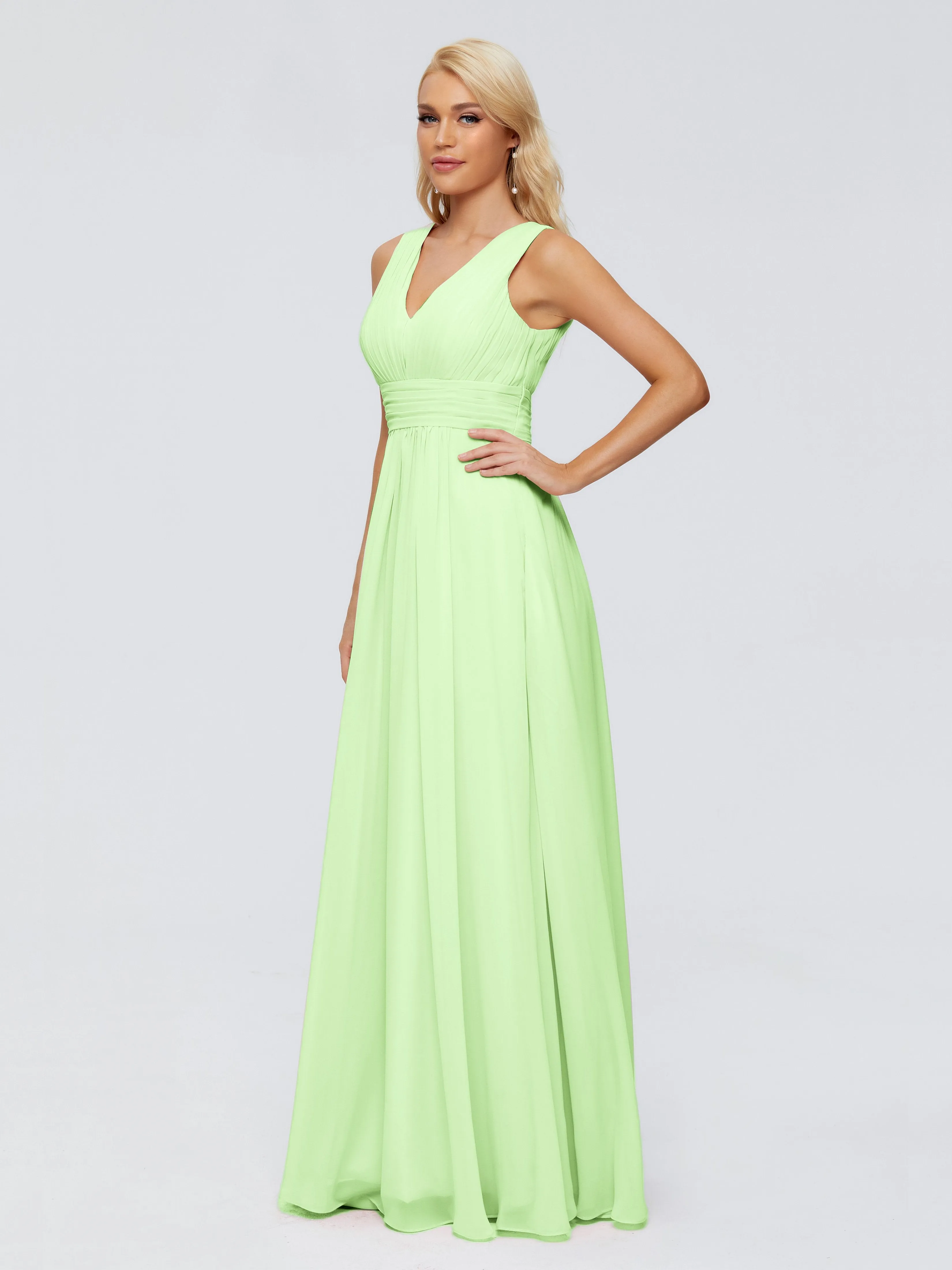 Juliana Modest A-line Chiffon Bridesmaid Dresses