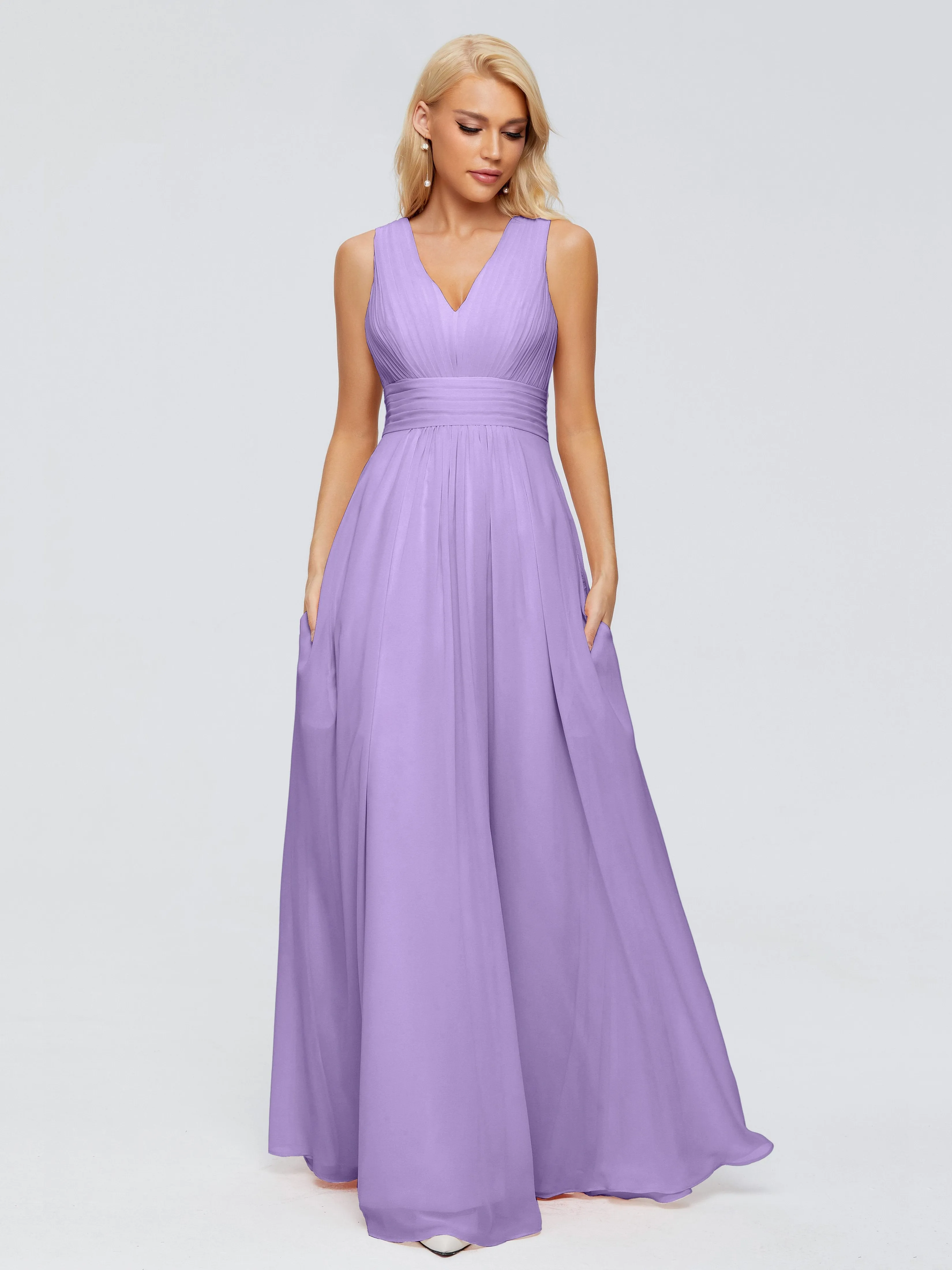 Juliana Modest A-line Chiffon Bridesmaid Dresses