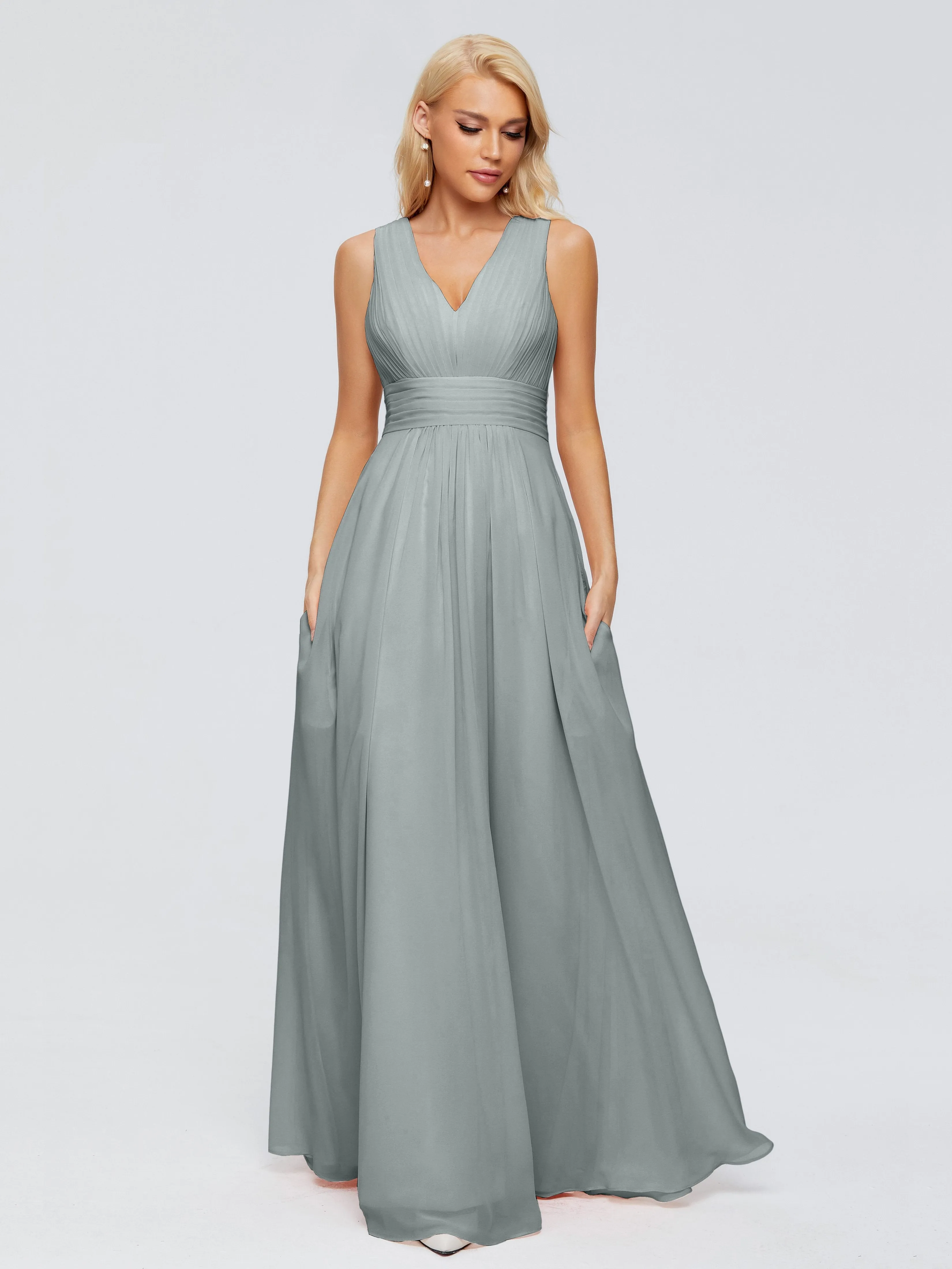 Juliana Modest A-line Chiffon Bridesmaid Dresses