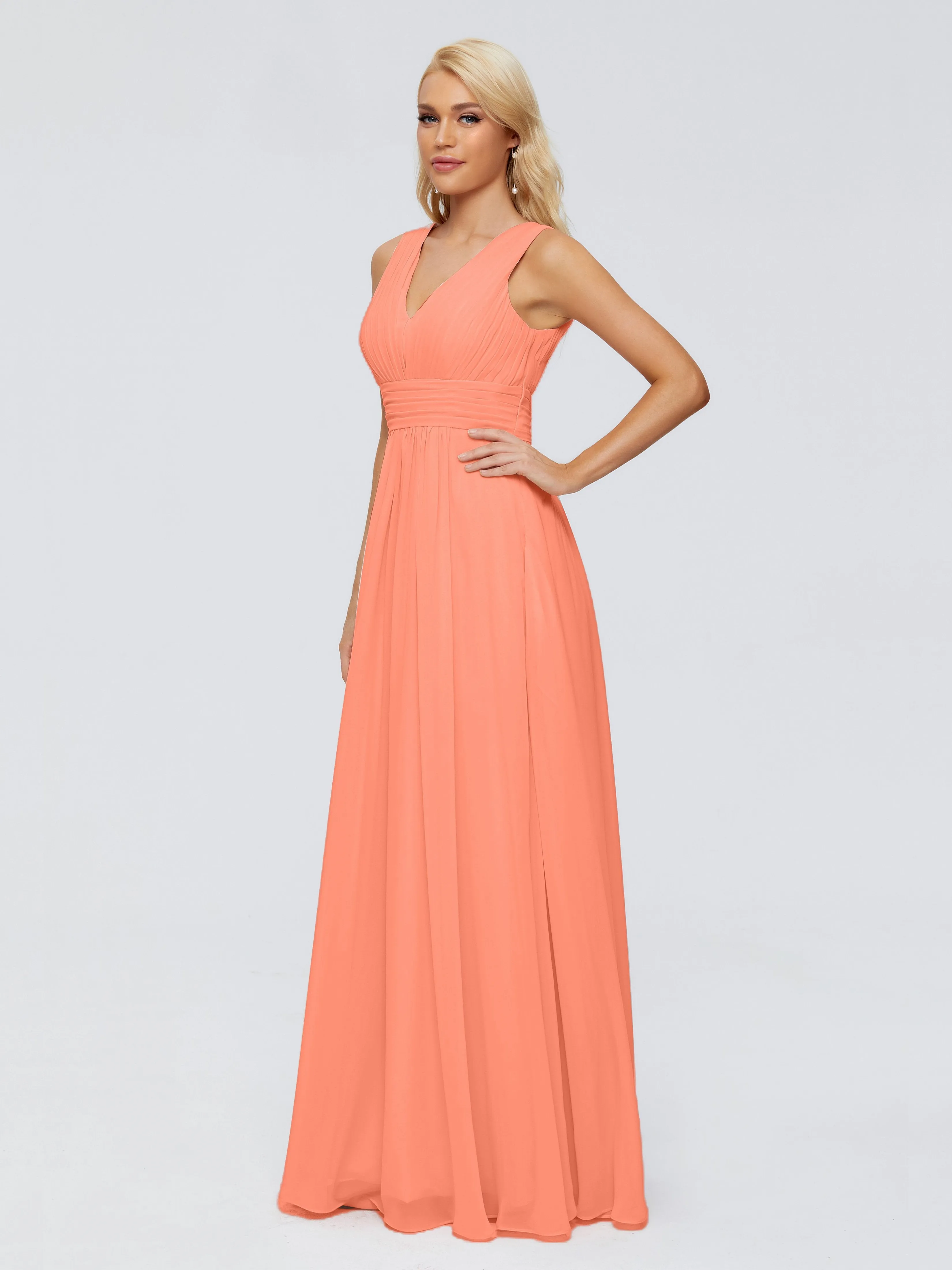 Juliana Modest A-line Chiffon Bridesmaid Dresses