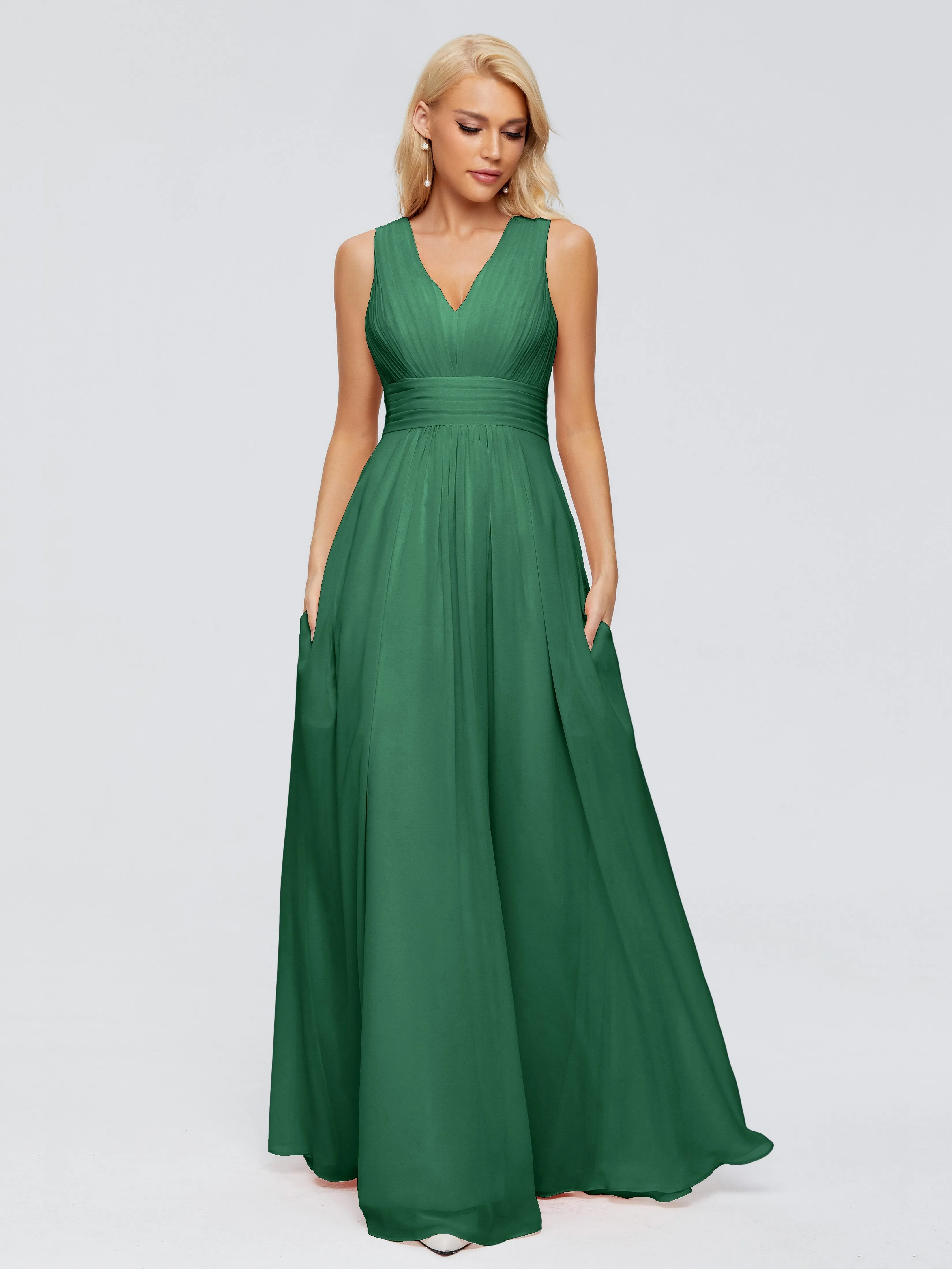 Juliana Modest A-line Chiffon Bridesmaid Dresses