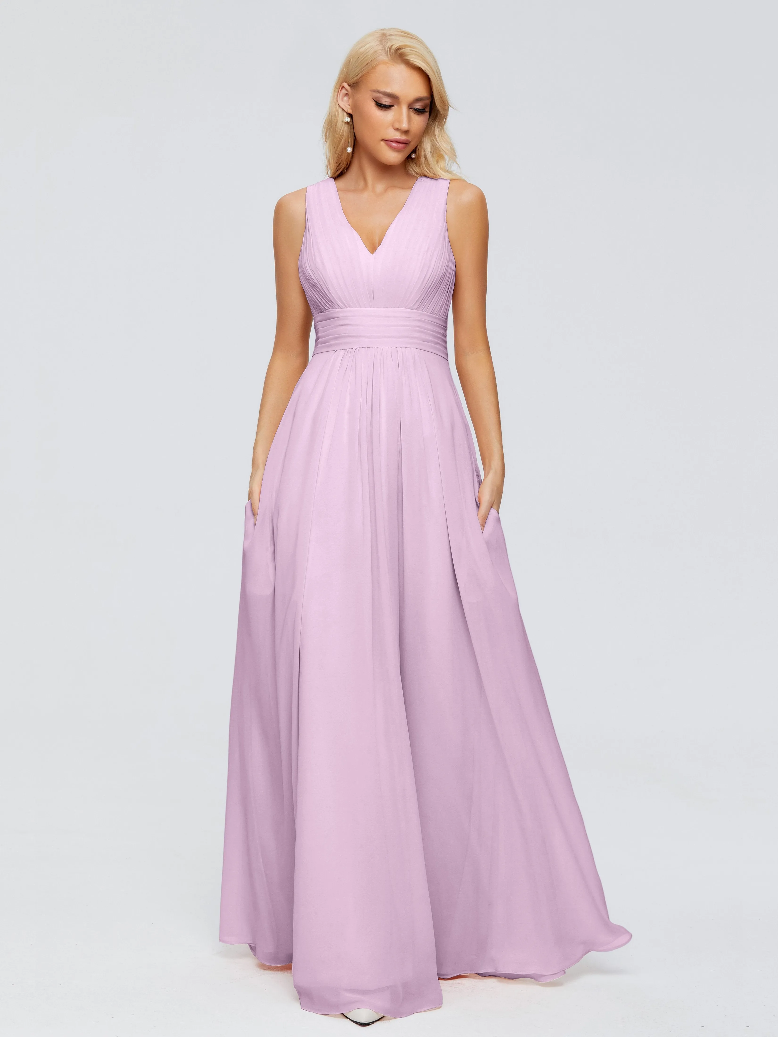 Juliana Modest A-line Chiffon Bridesmaid Dresses