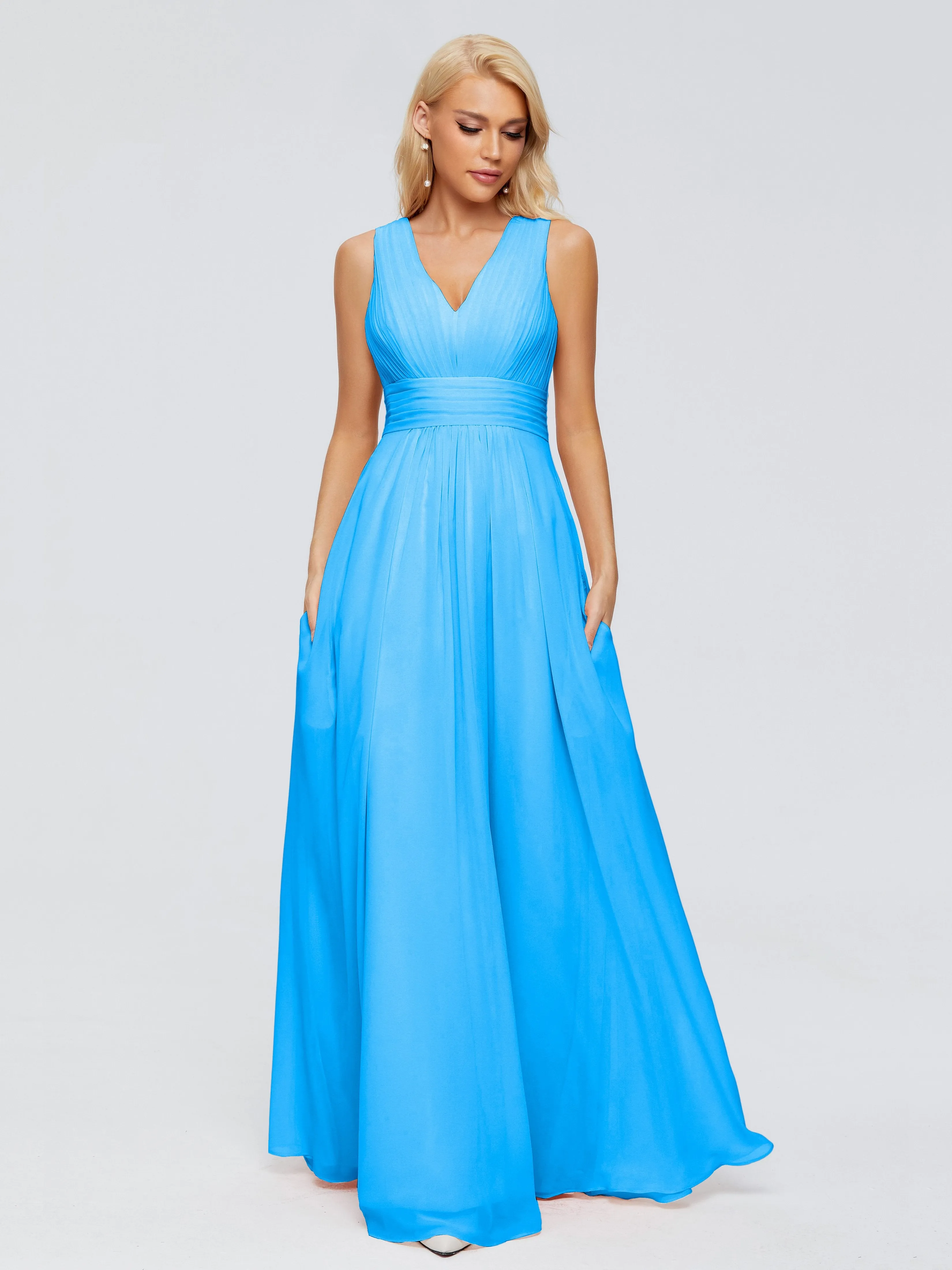 Juliana Modest A-line Chiffon Bridesmaid Dresses