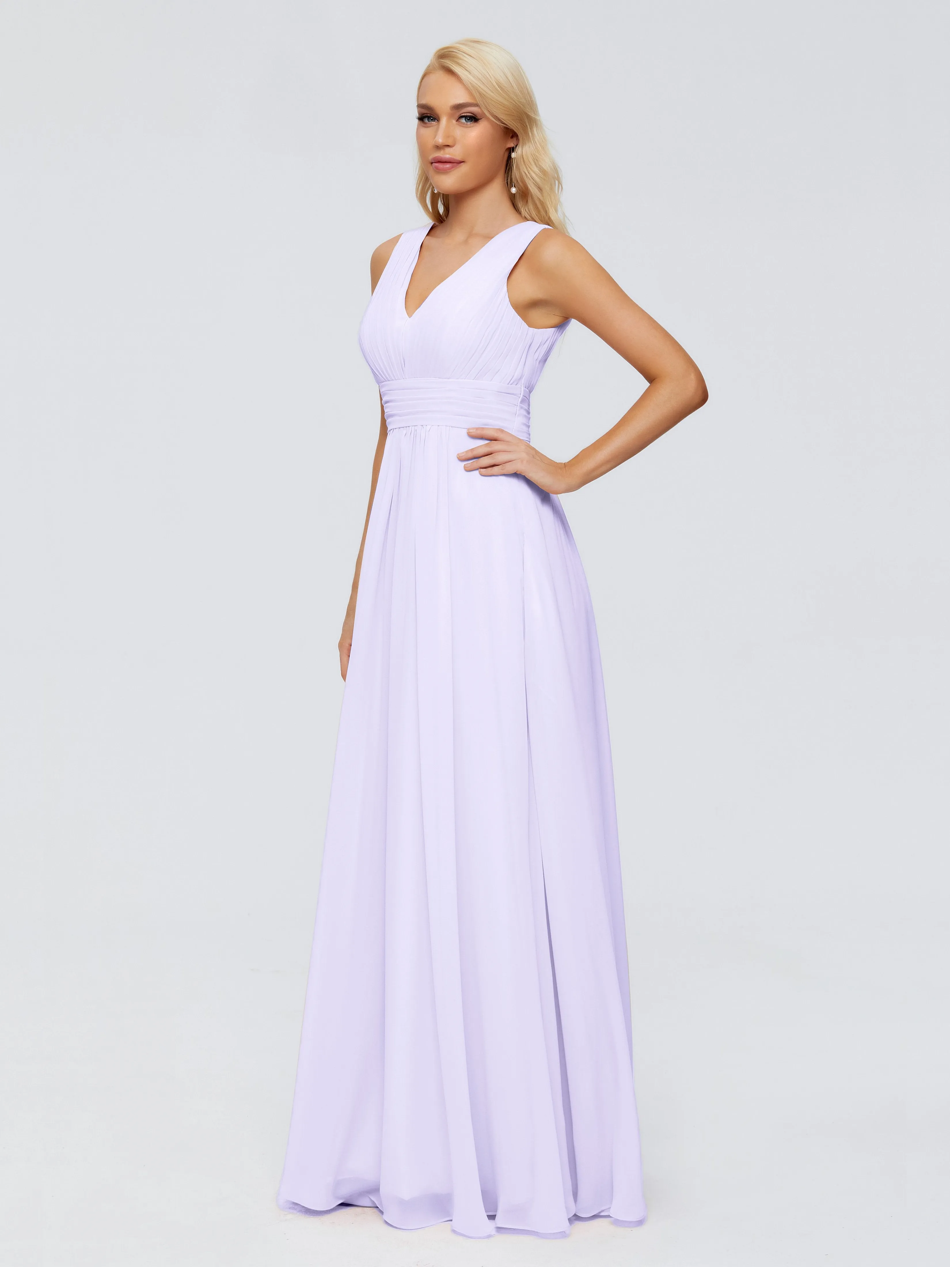 Juliana Modest A-line Chiffon Bridesmaid Dresses