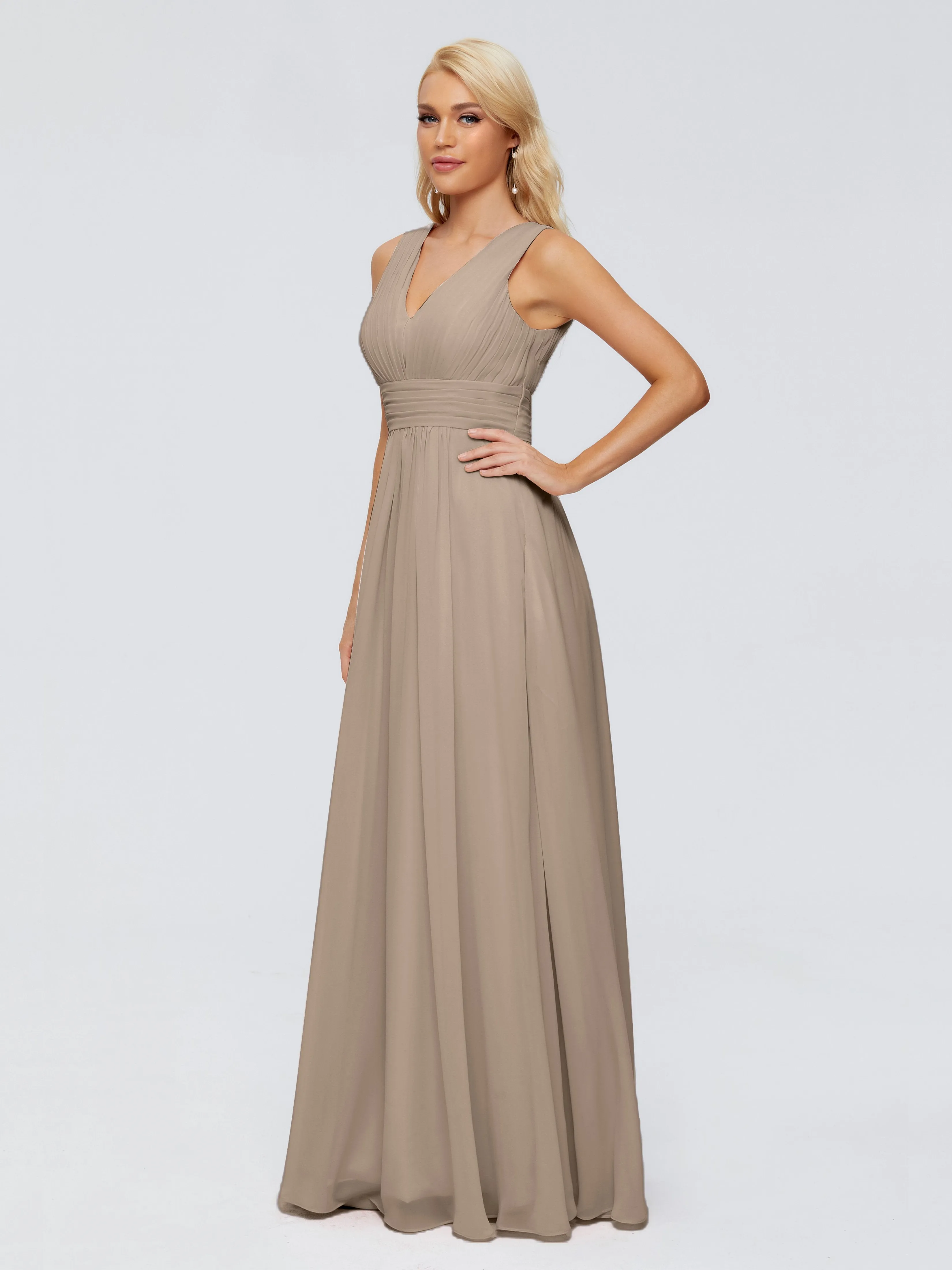 Juliana Modest A-line Chiffon Bridesmaid Dresses