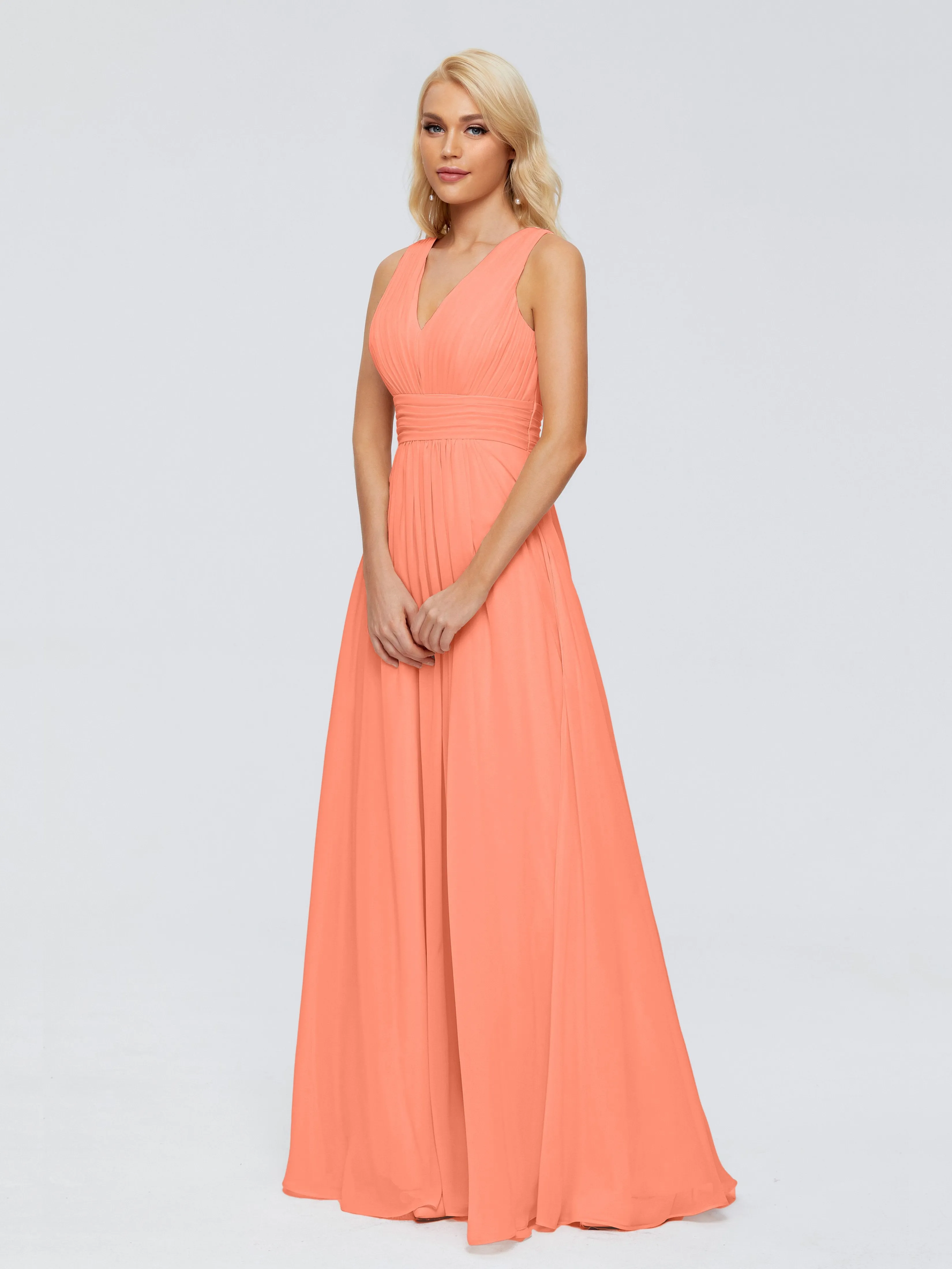 Juliana Modest A-line Chiffon Bridesmaid Dresses