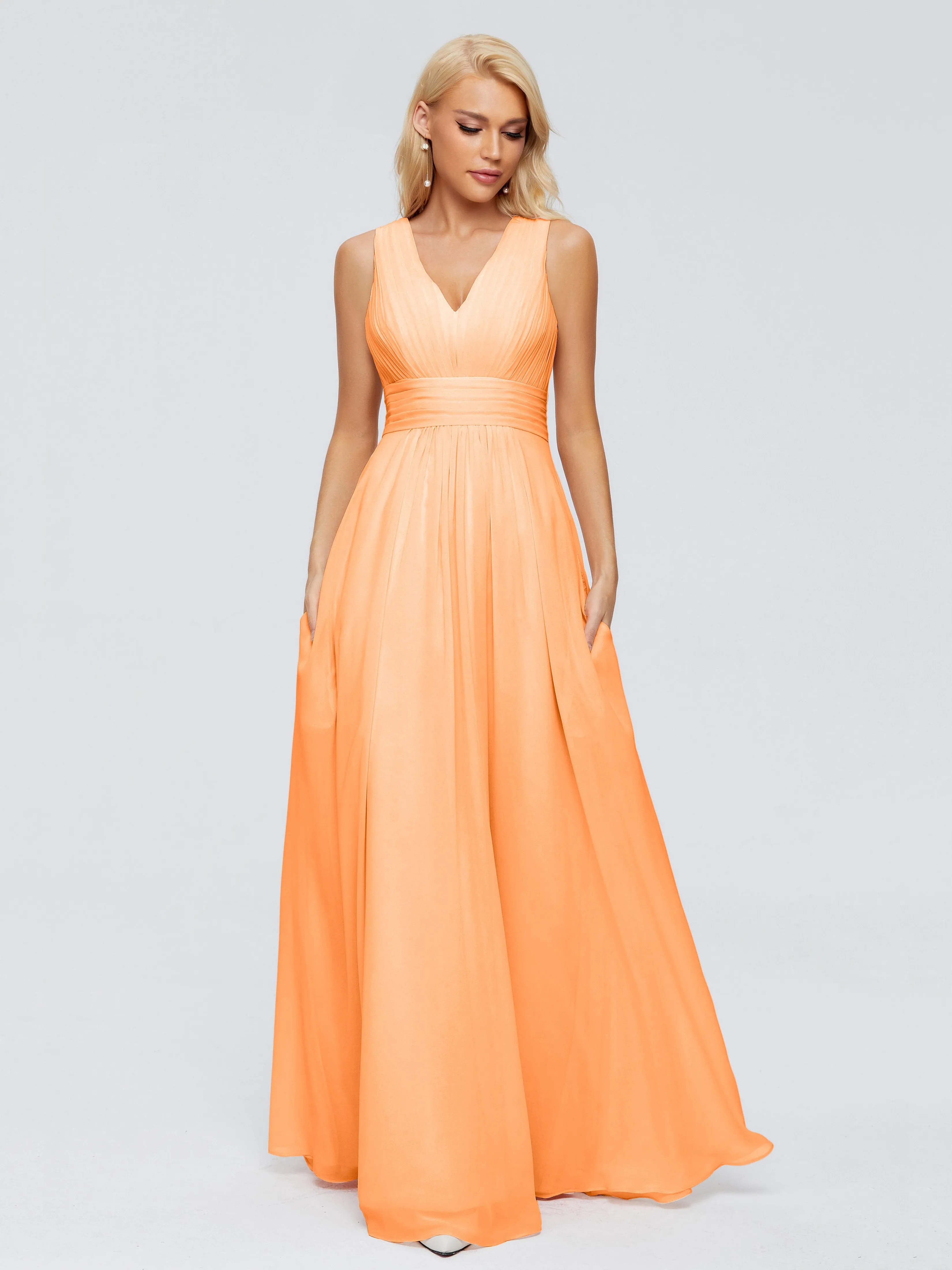 Juliana Modest A-line Chiffon Bridesmaid Dresses