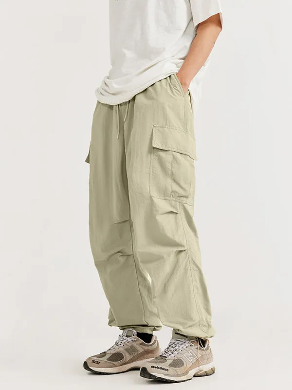 Khaki Straight Leg Cargo Pants