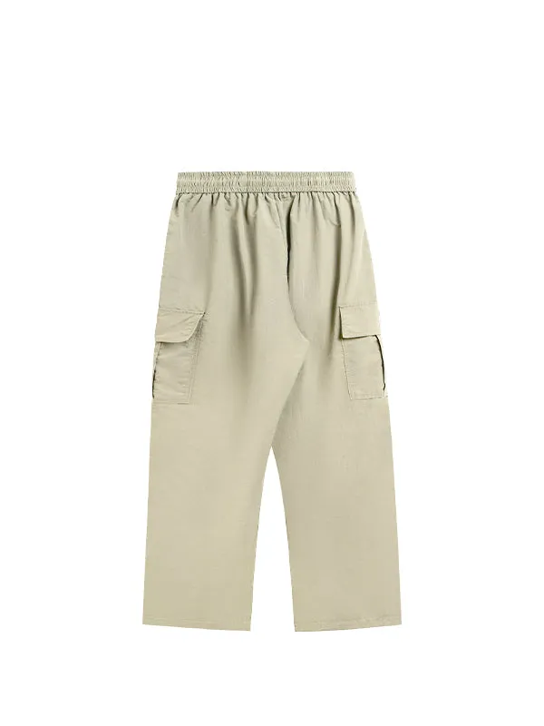 Khaki Straight Leg Cargo Pants