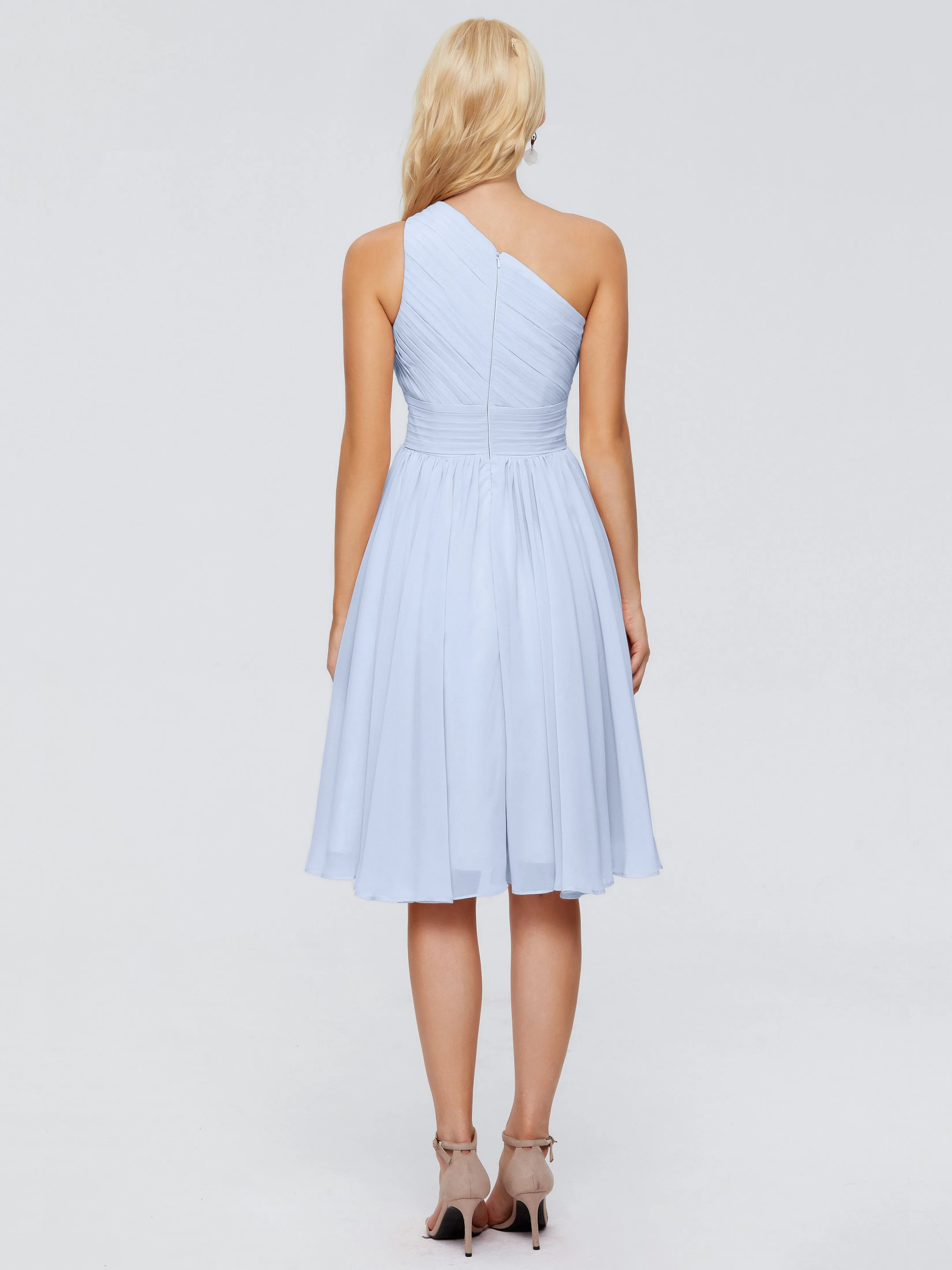 Kimberly Simple One Shoulder Short Bridesmaid Dresses