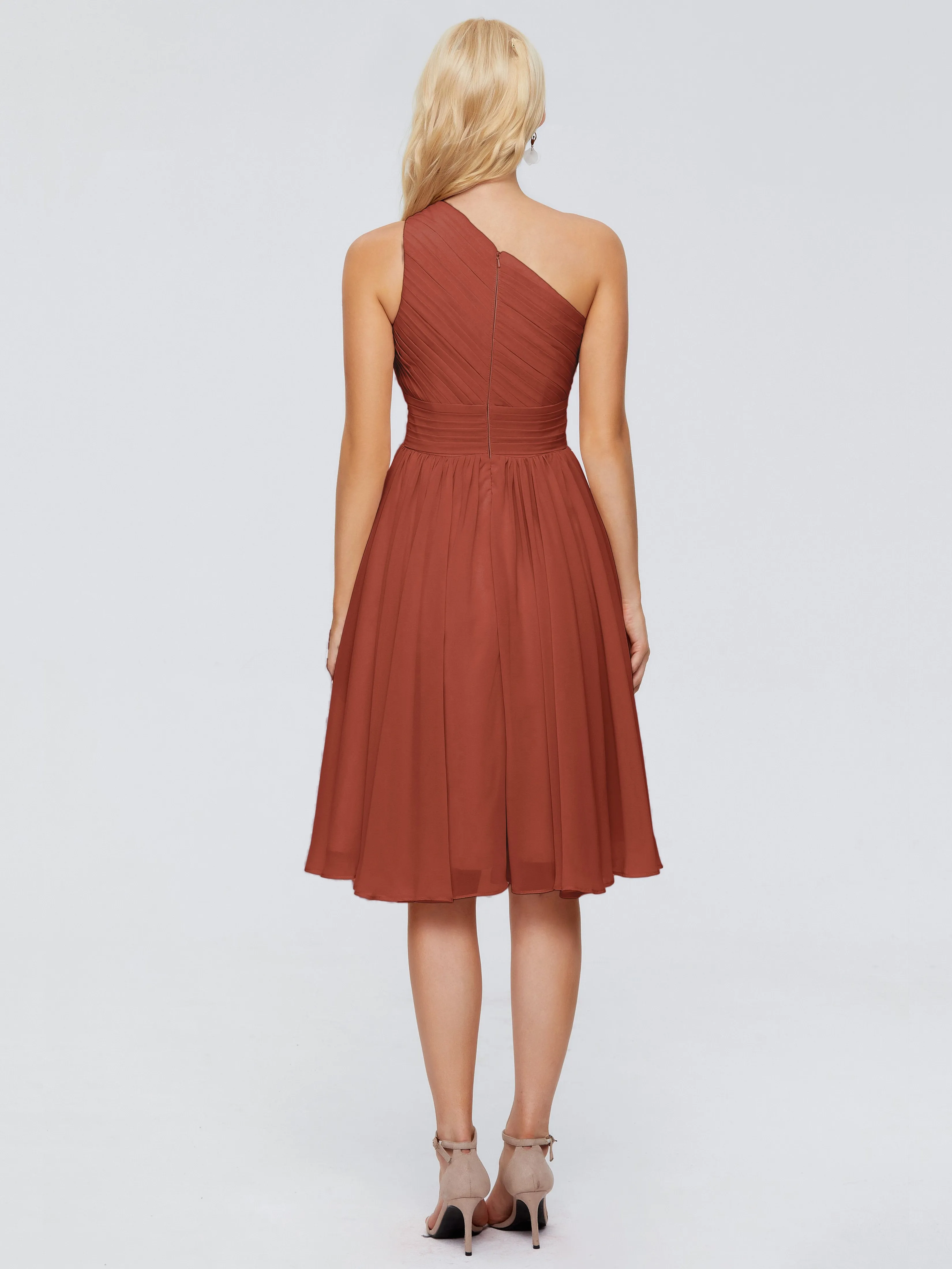 Kimberly Simple One Shoulder Short Bridesmaid Dresses