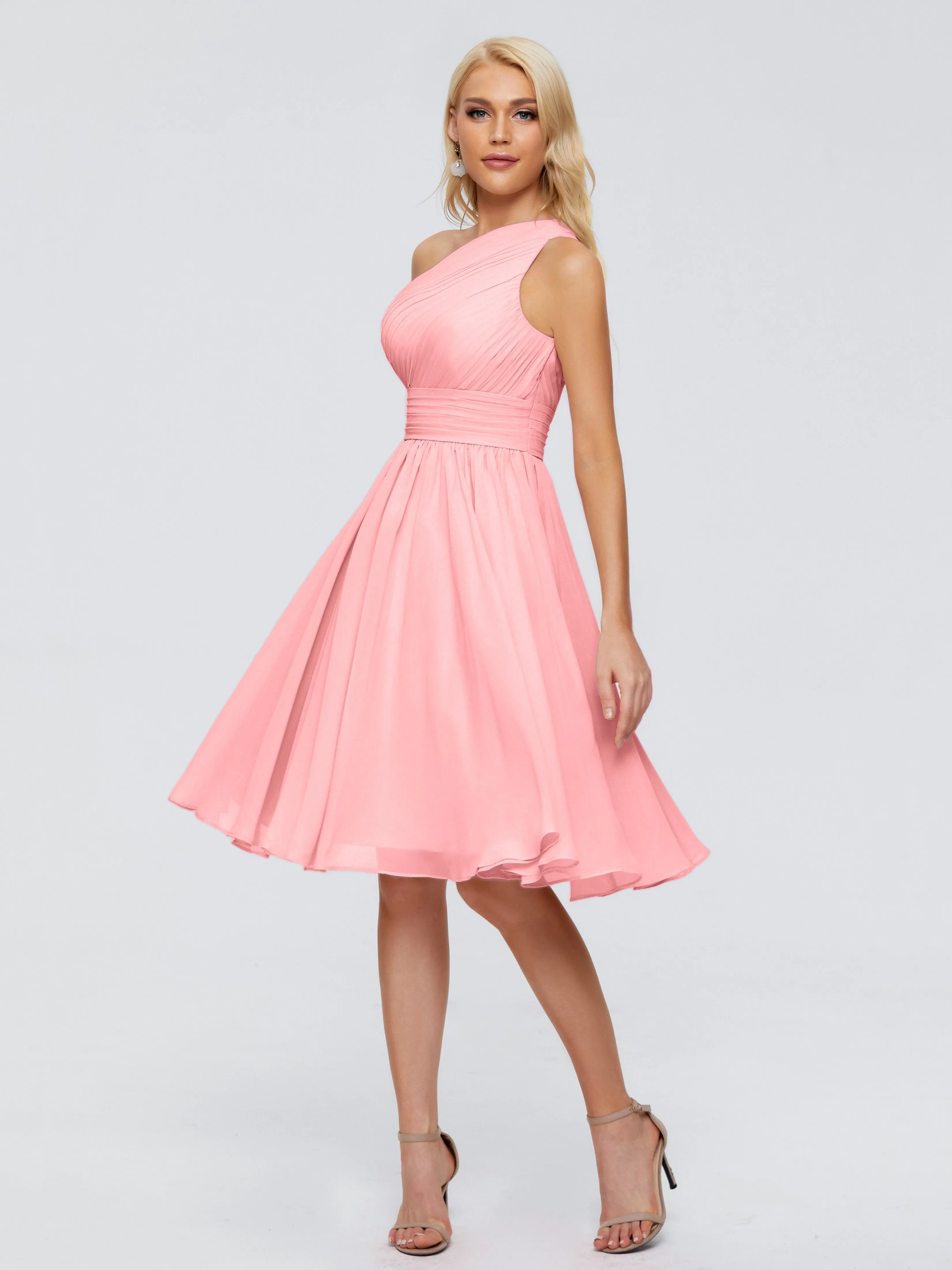 Kimberly Simple One Shoulder Short Bridesmaid Dresses