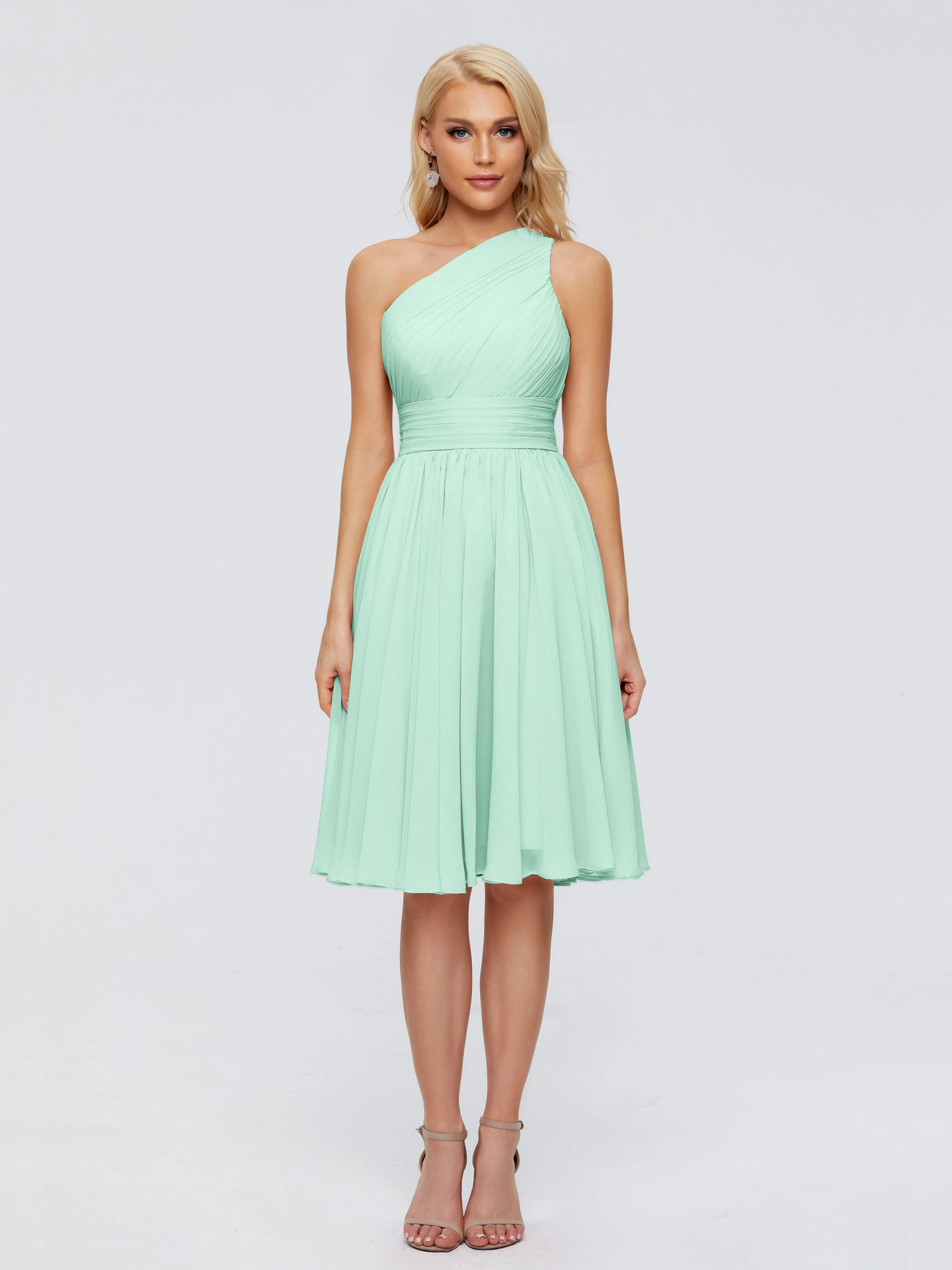 Kimberly Simple One Shoulder Short Bridesmaid Dresses