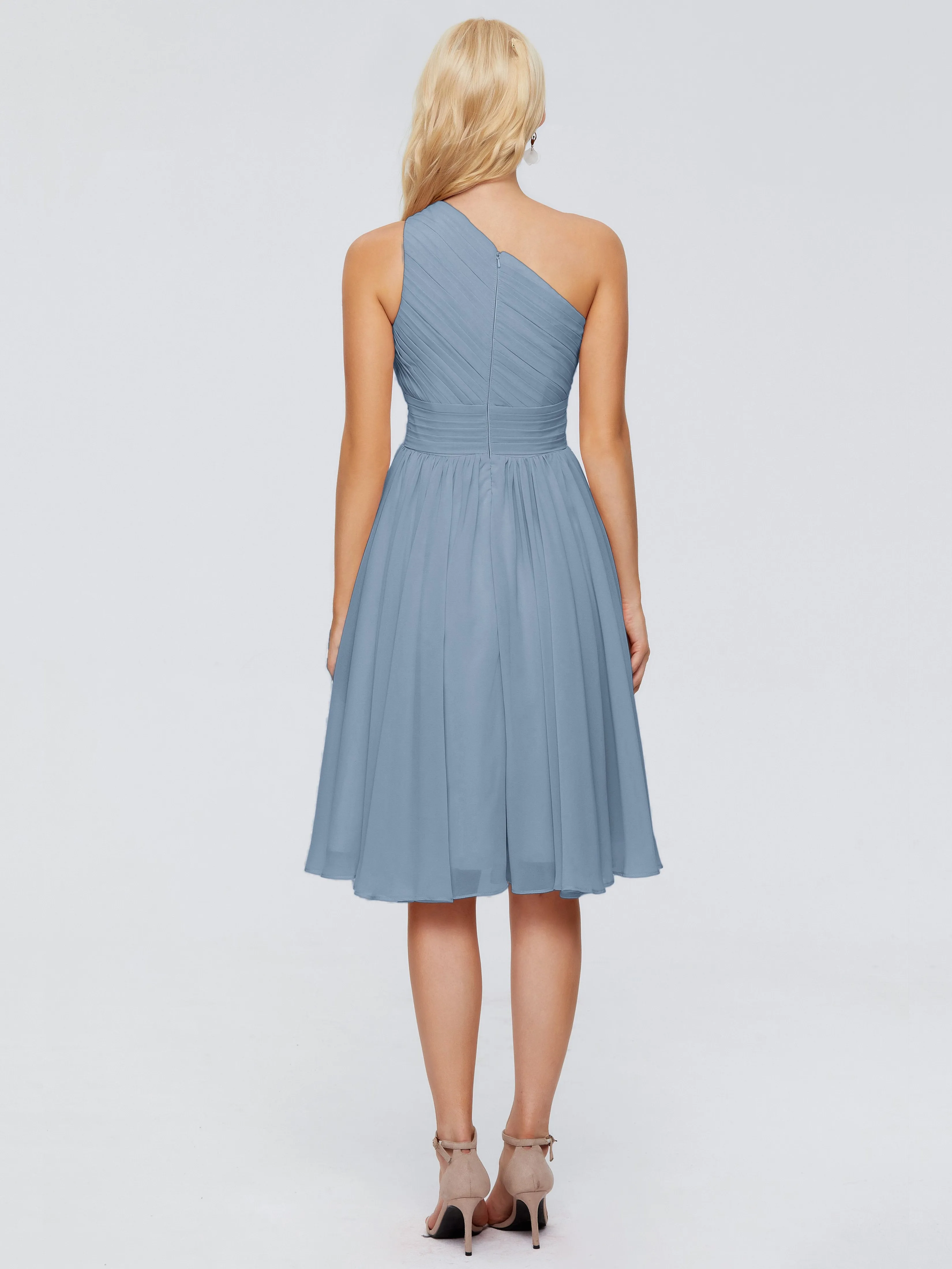 Kimberly Simple One Shoulder Short Bridesmaid Dresses