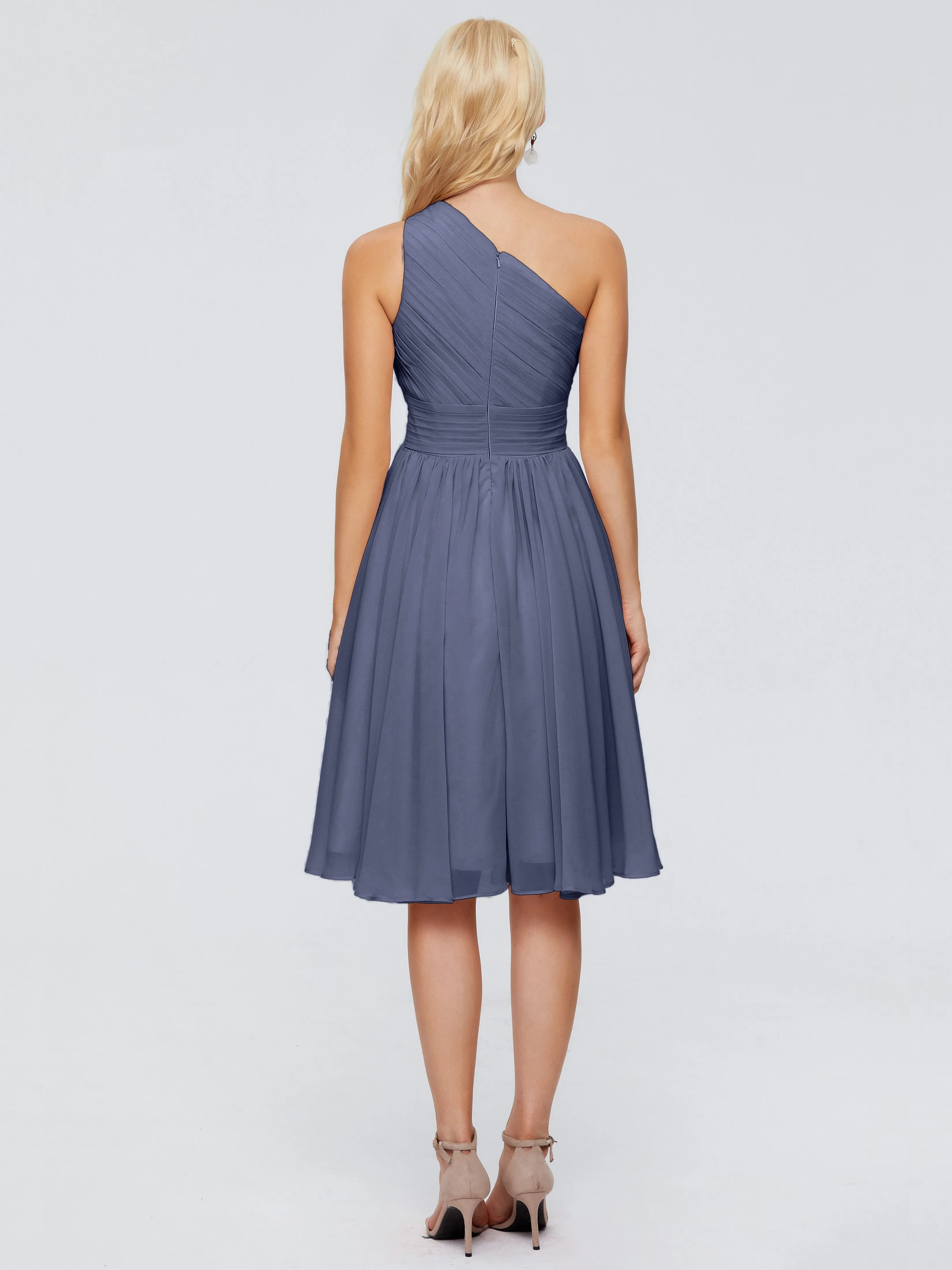 Kimberly Simple One Shoulder Short Bridesmaid Dresses