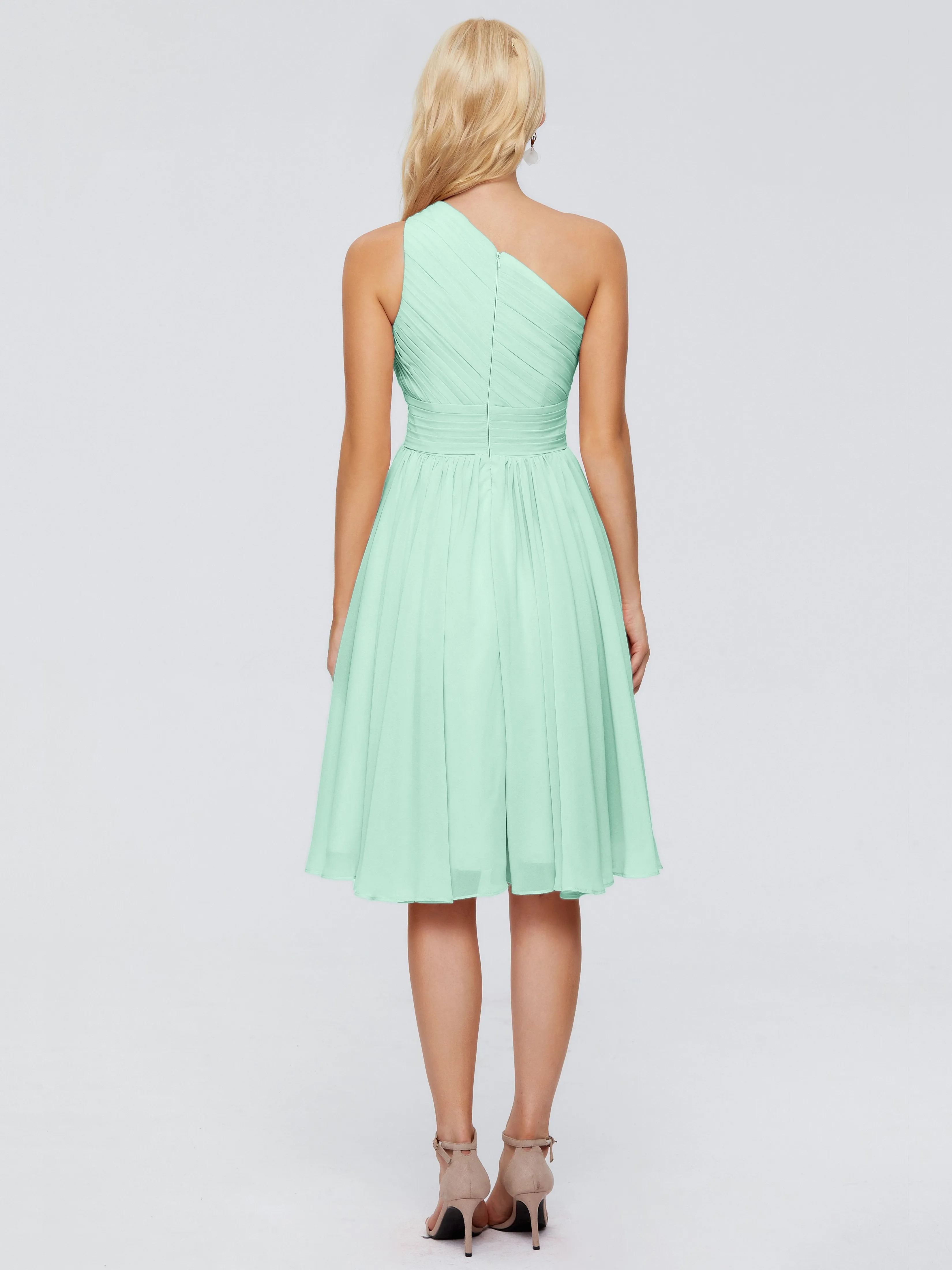 Kimberly Simple One Shoulder Short Bridesmaid Dresses