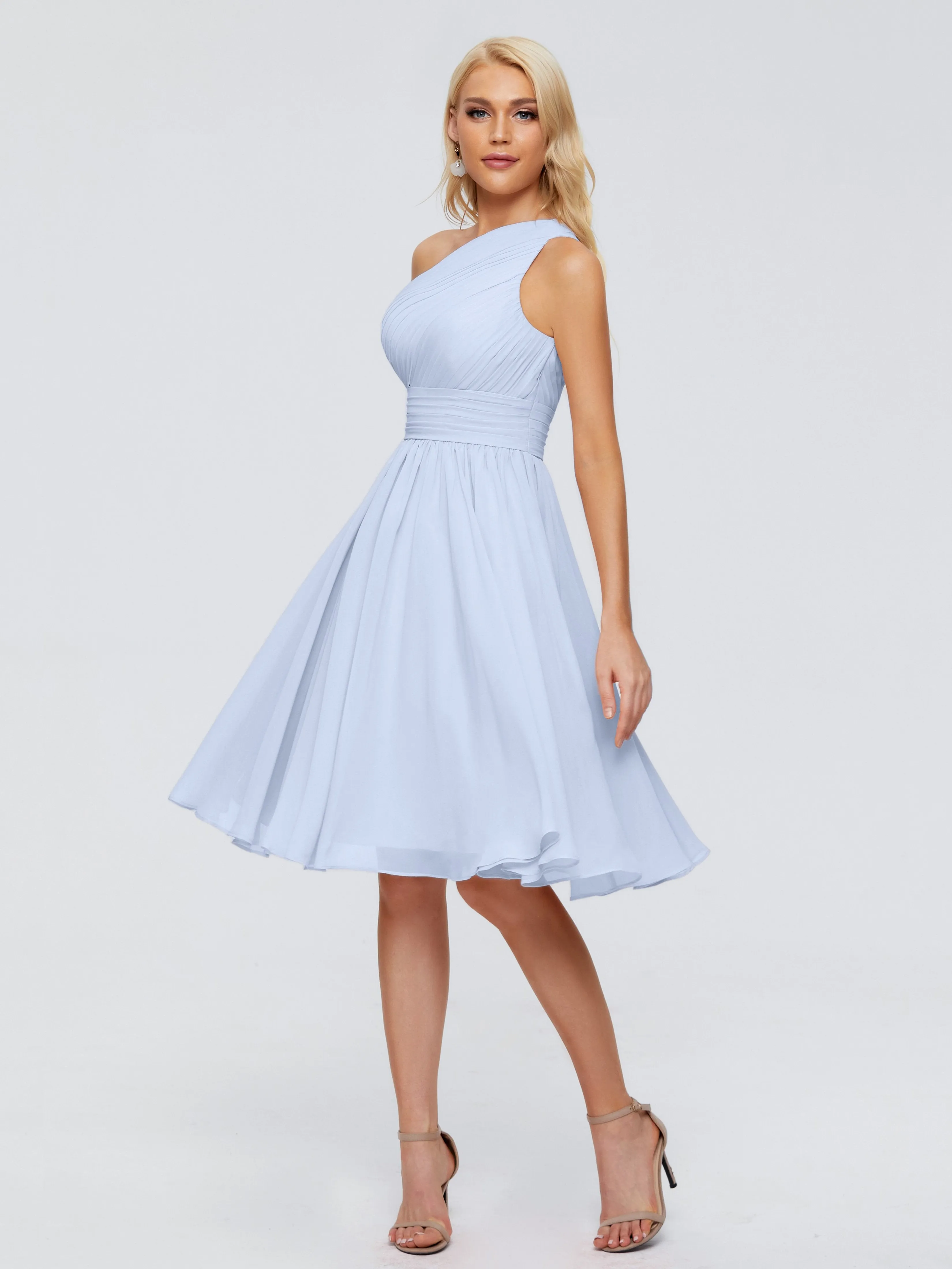 Kimberly Simple One Shoulder Short Bridesmaid Dresses