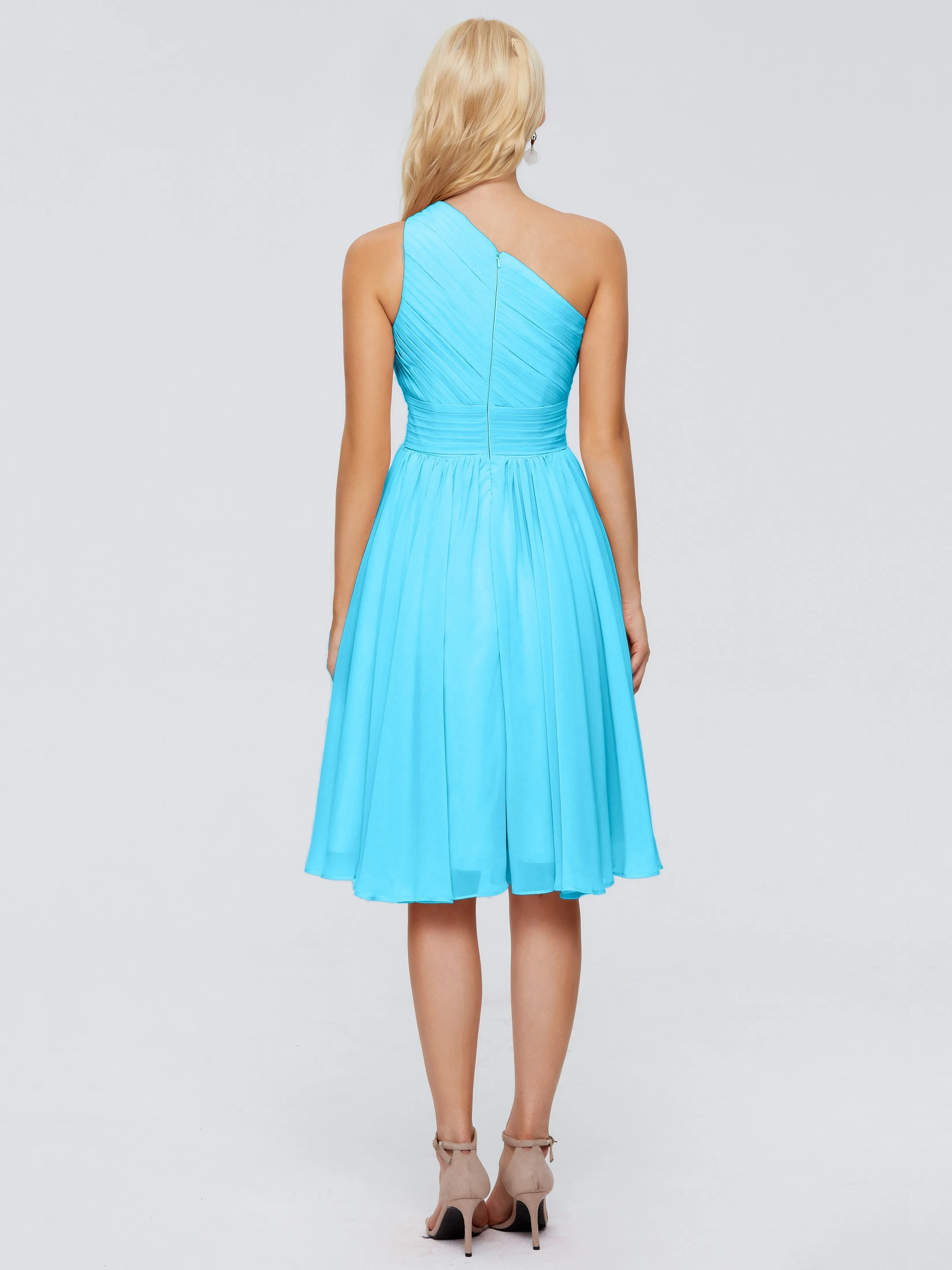 Kimberly Simple One Shoulder Short Bridesmaid Dresses