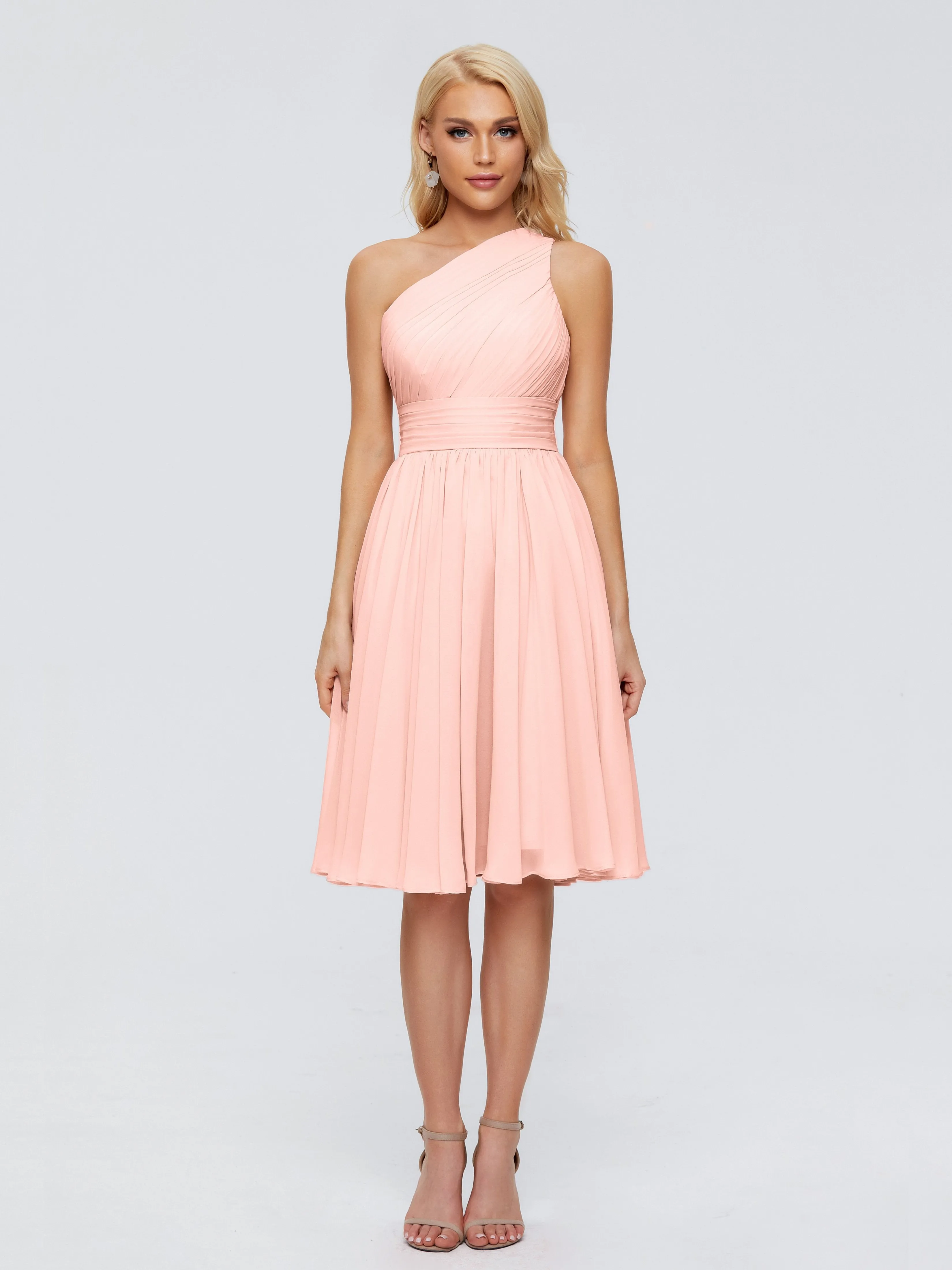 Kimberly Simple One Shoulder Short Bridesmaid Dresses