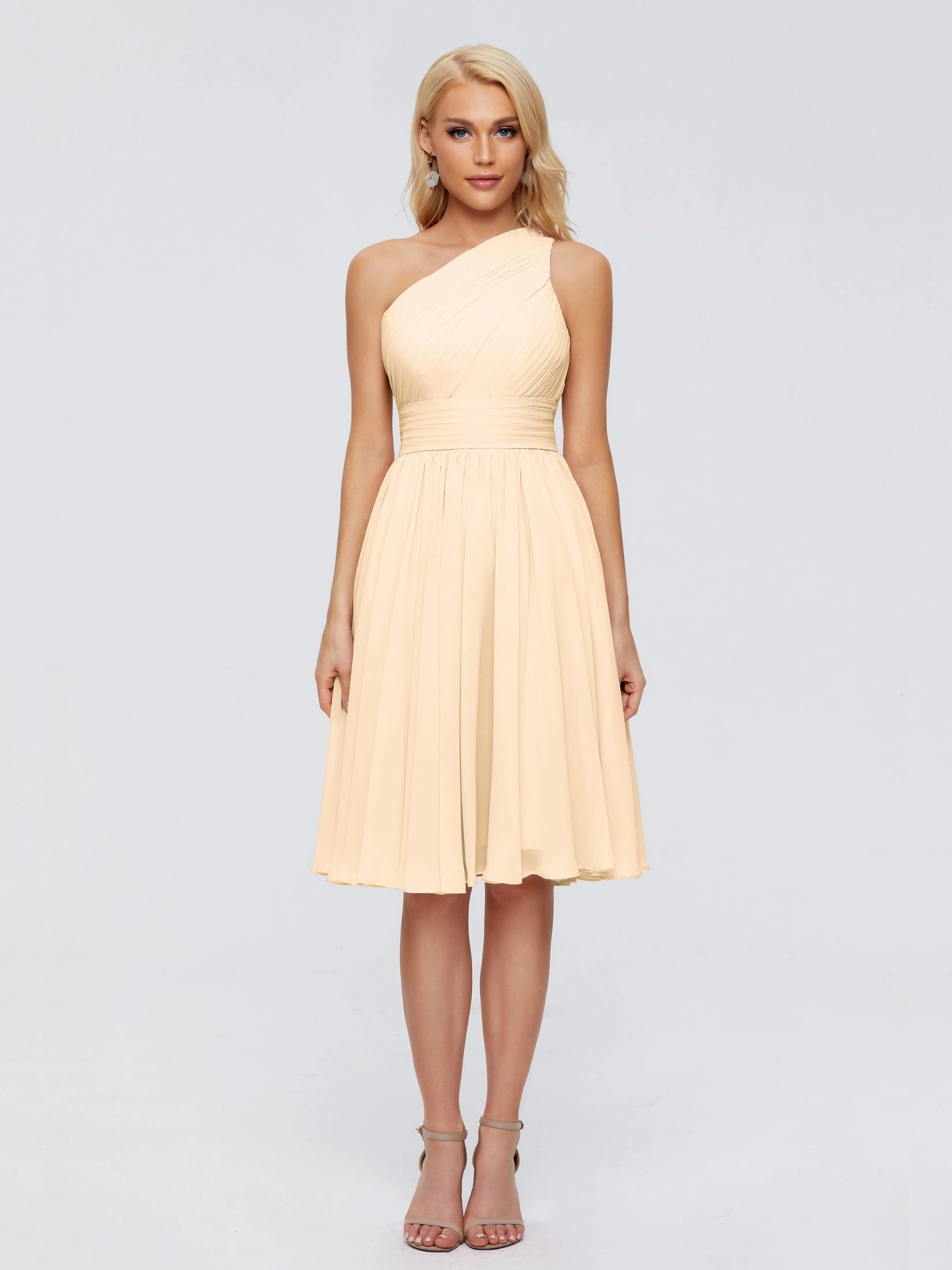 Kimberly Simple One Shoulder Short Bridesmaid Dresses