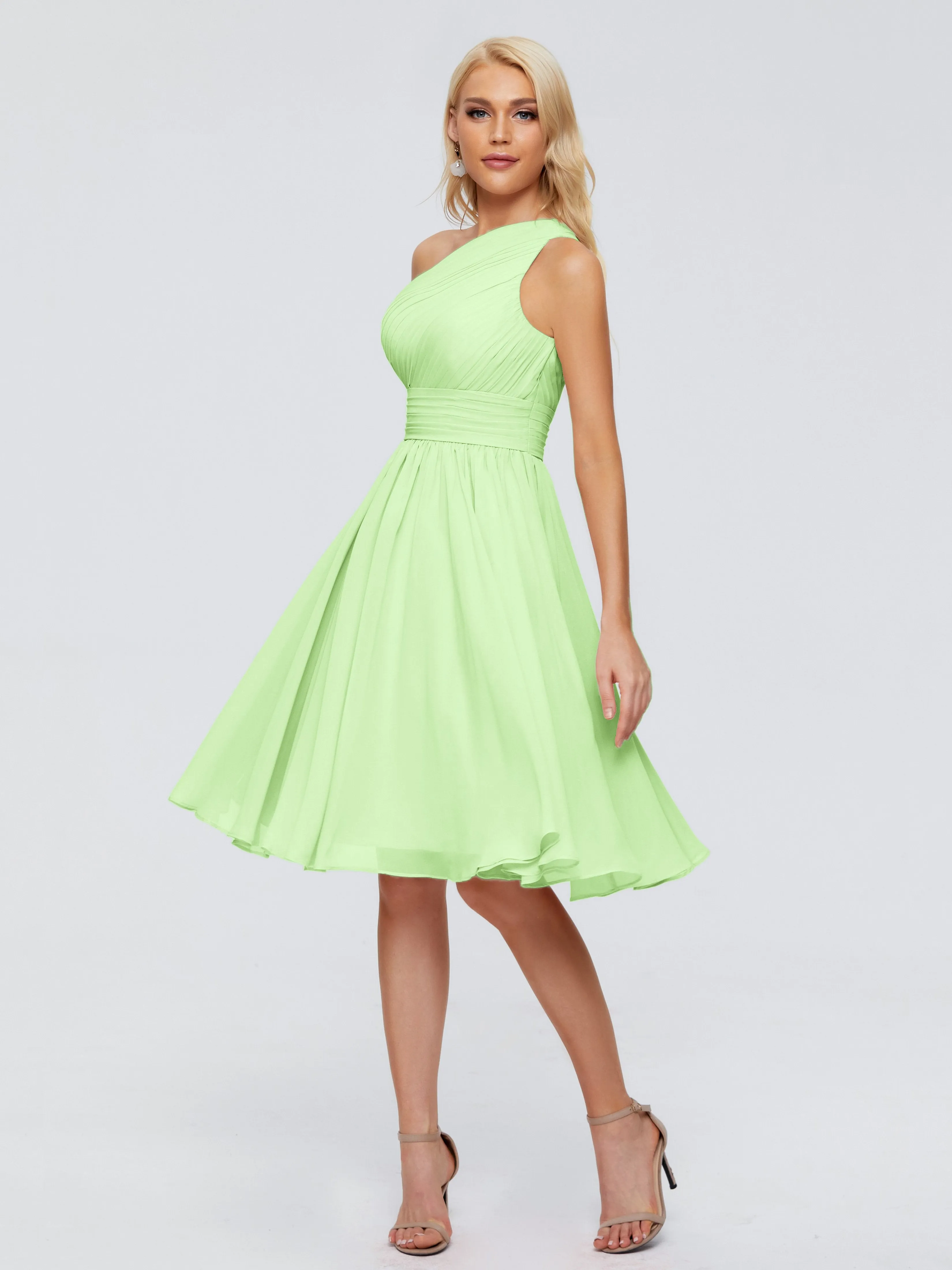 Kimberly Simple One Shoulder Short Bridesmaid Dresses