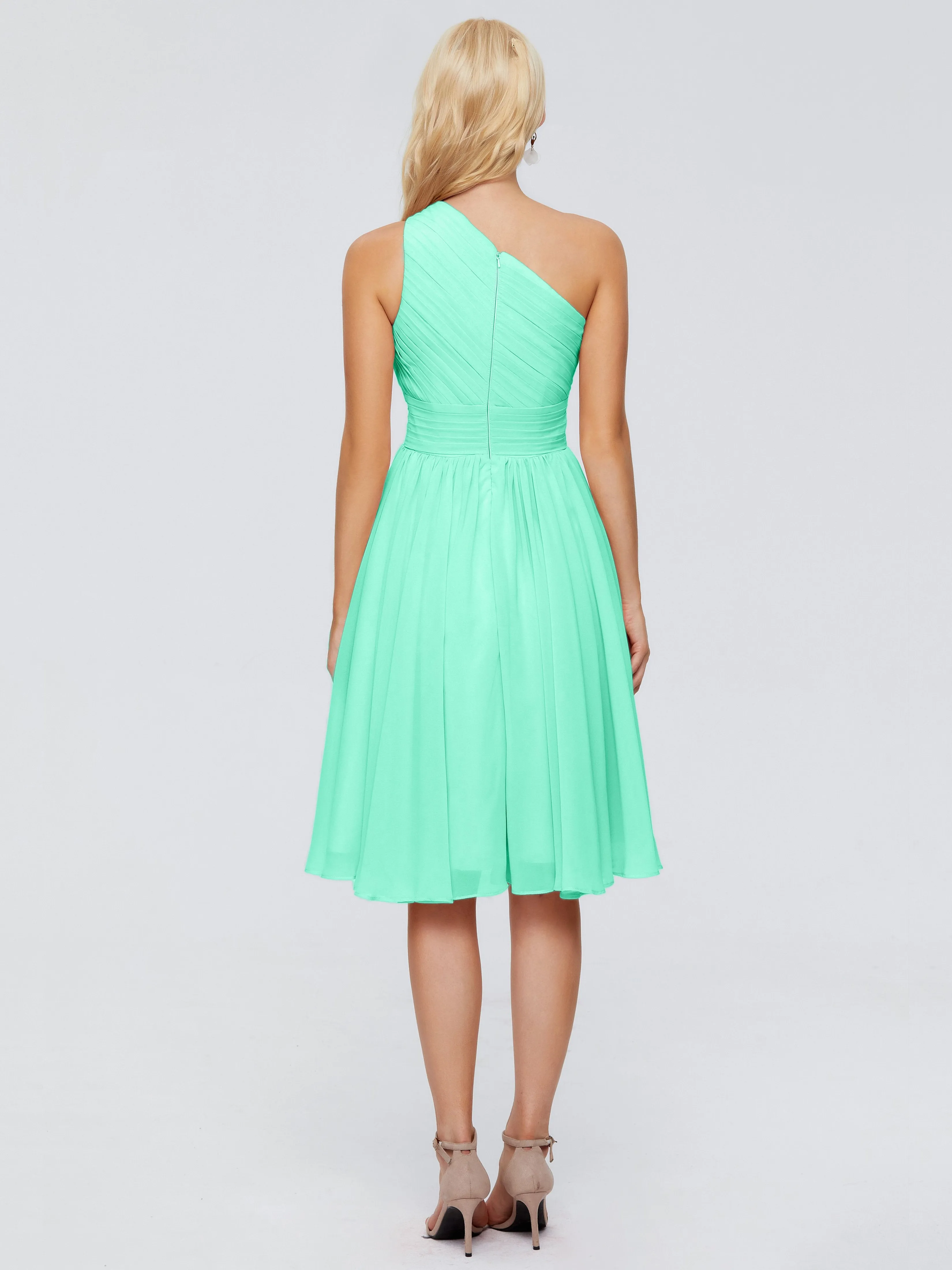 Kimberly Simple One Shoulder Short Bridesmaid Dresses