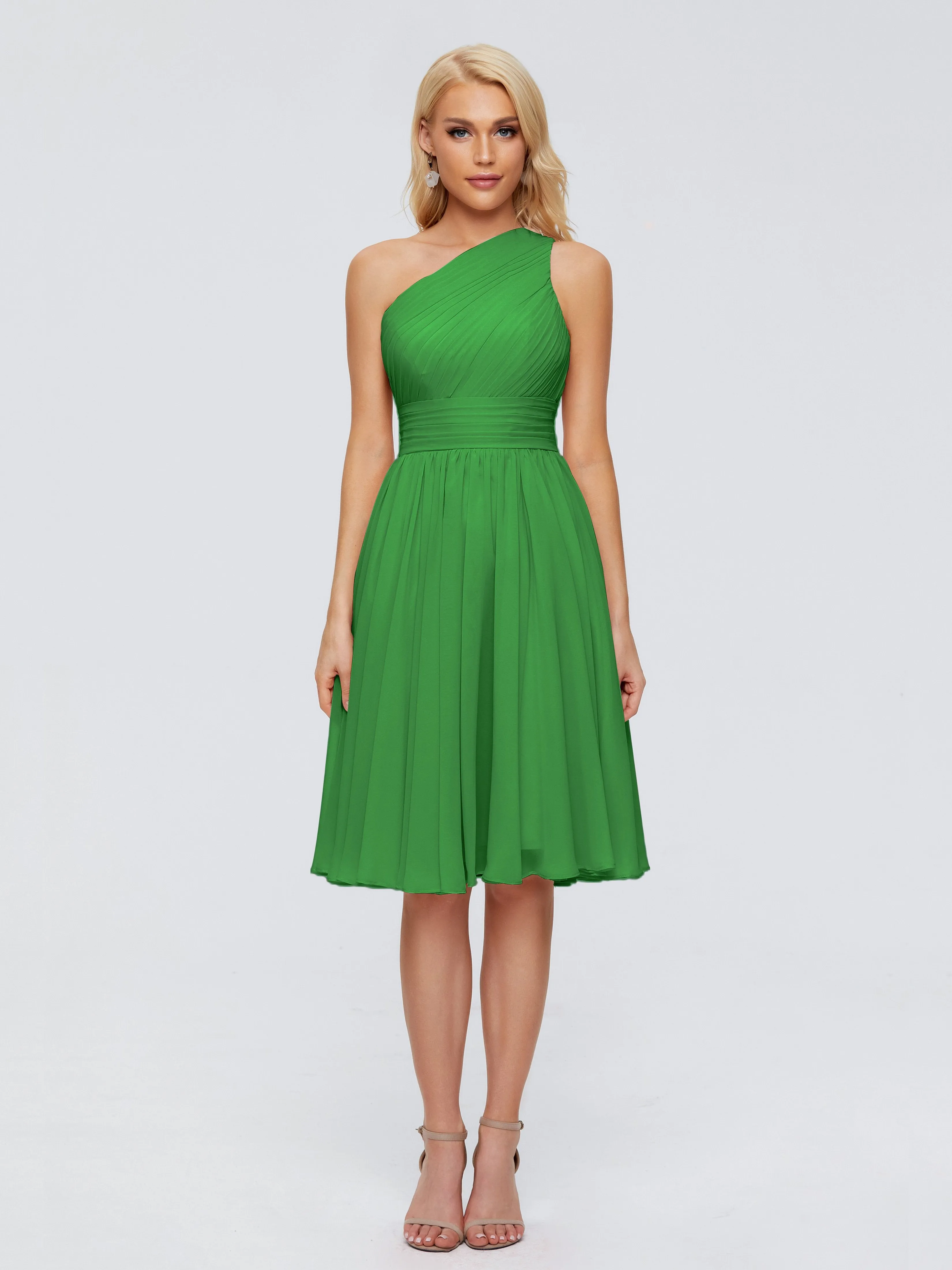 Kimberly Simple One Shoulder Short Bridesmaid Dresses