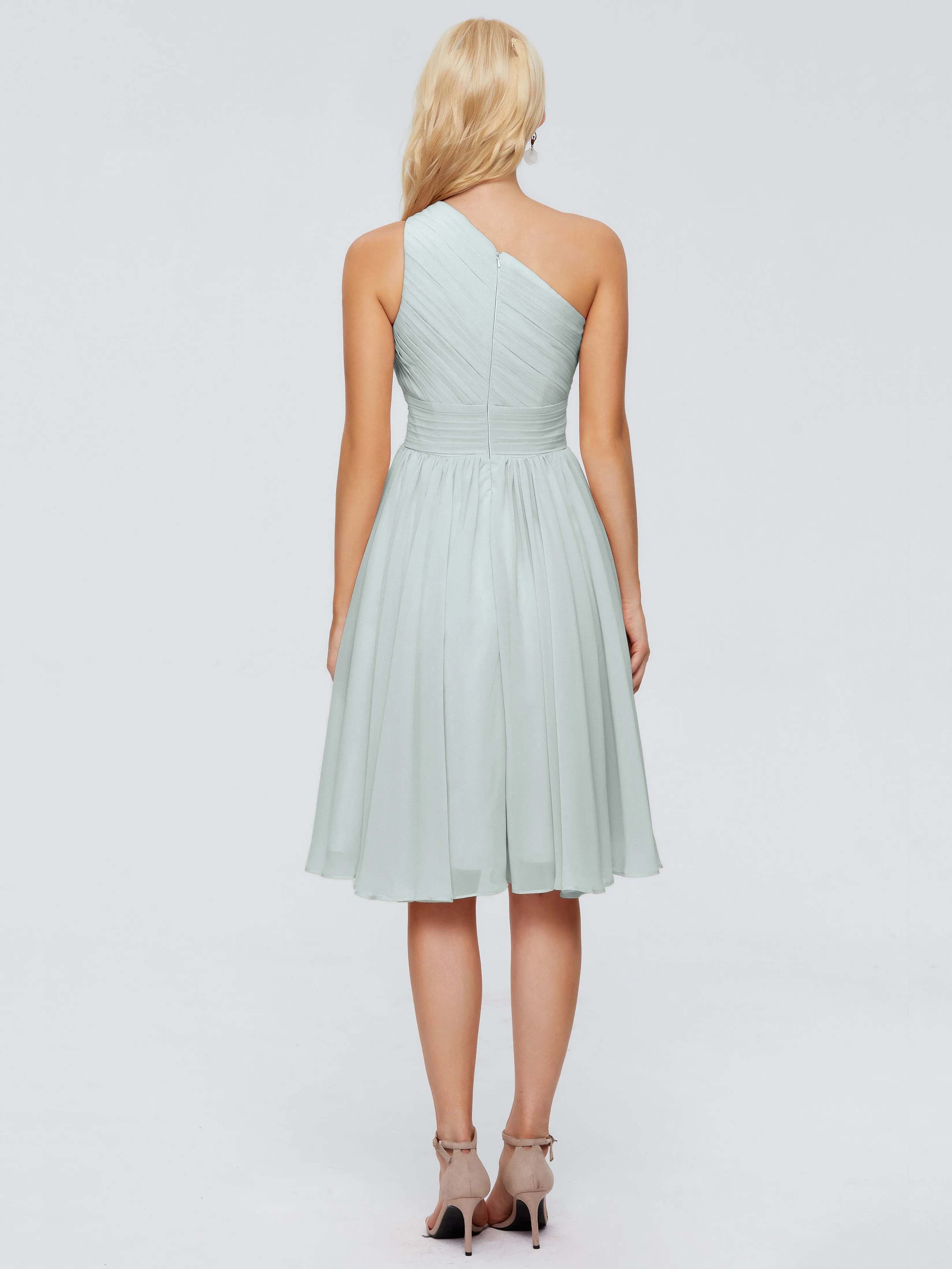 Kimberly Simple One Shoulder Short Bridesmaid Dresses