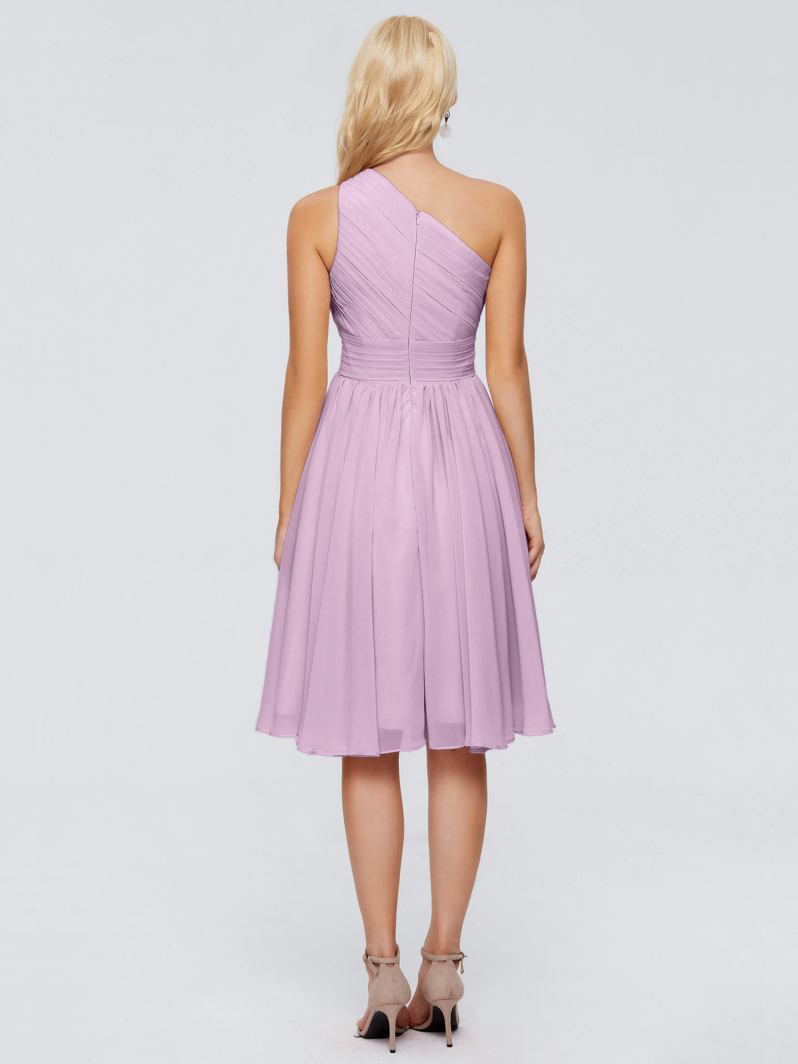 Kimberly Simple One Shoulder Short Bridesmaid Dresses