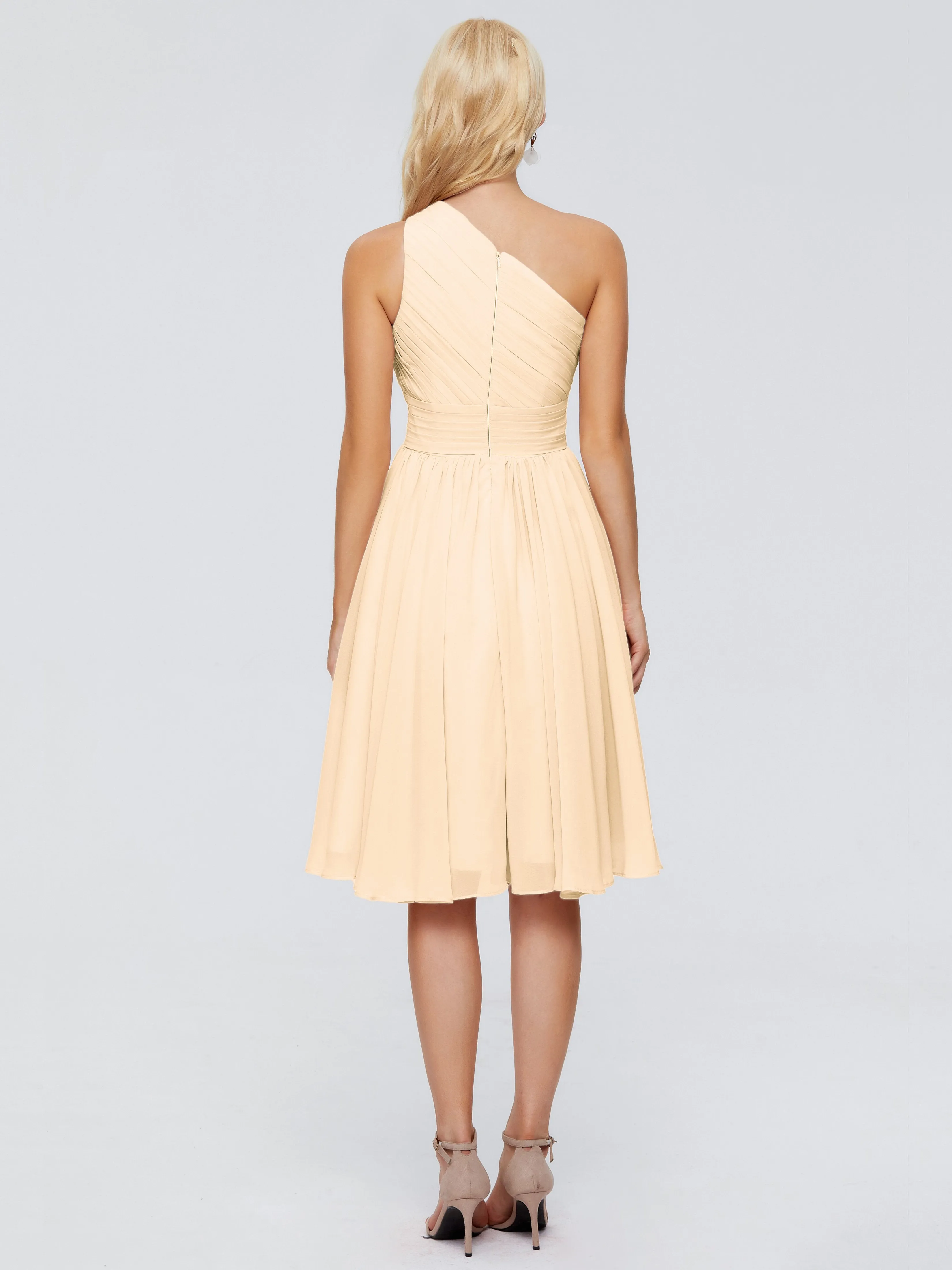 Kimberly Simple One Shoulder Short Bridesmaid Dresses