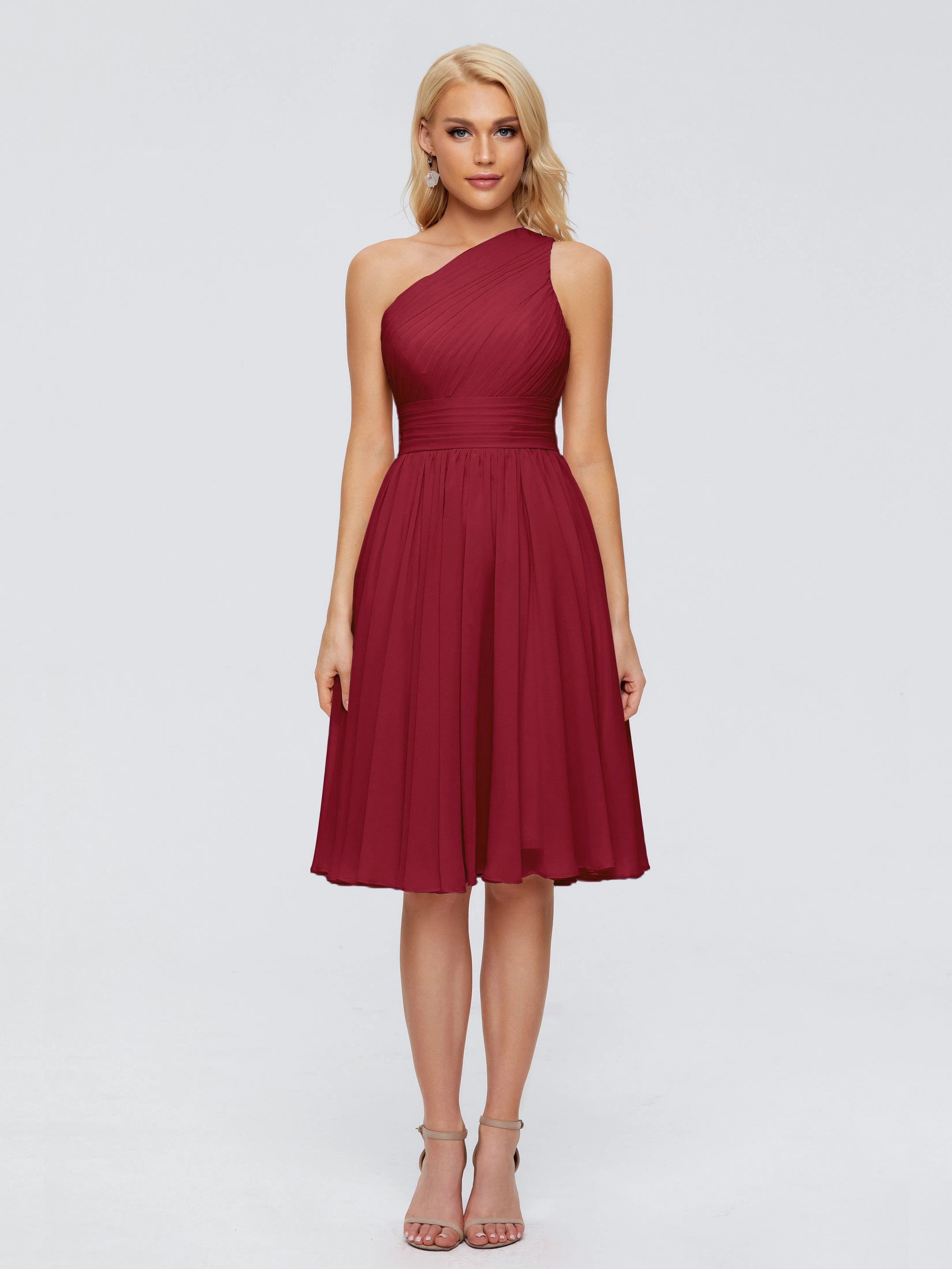 Kimberly Simple One Shoulder Short Bridesmaid Dresses