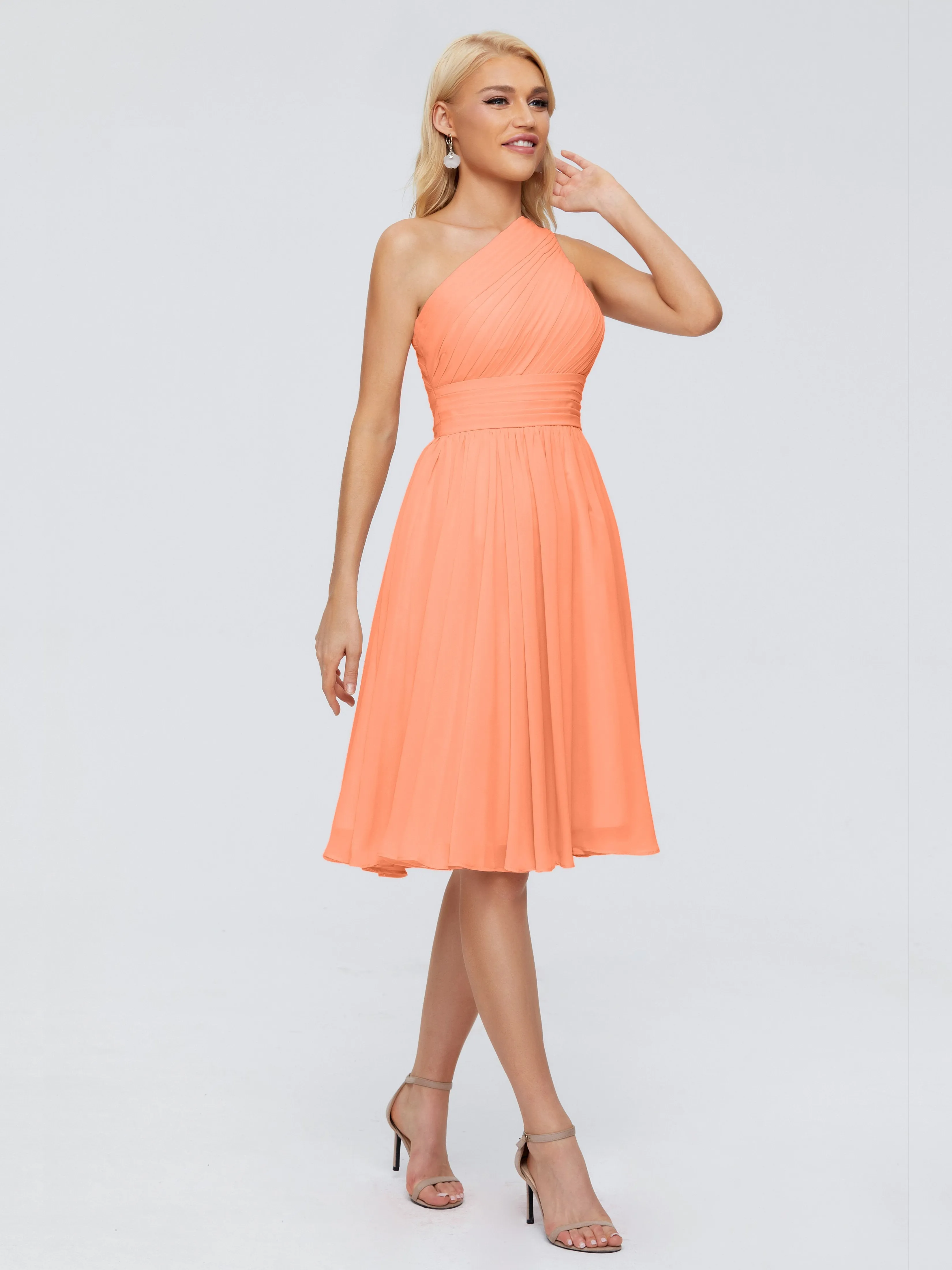 Kimberly Simple One Shoulder Short Bridesmaid Dresses