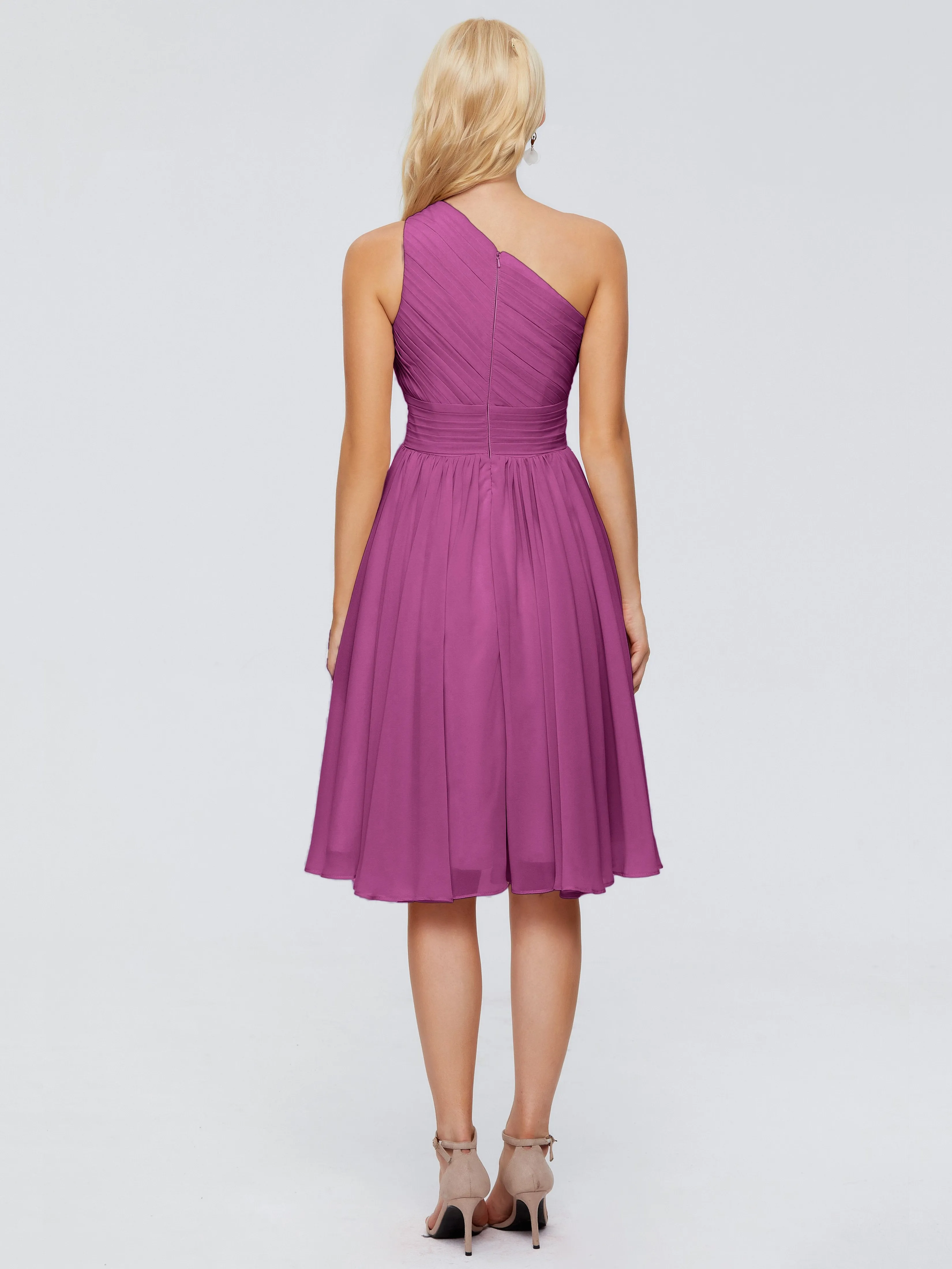 Kimberly Simple One Shoulder Short Bridesmaid Dresses