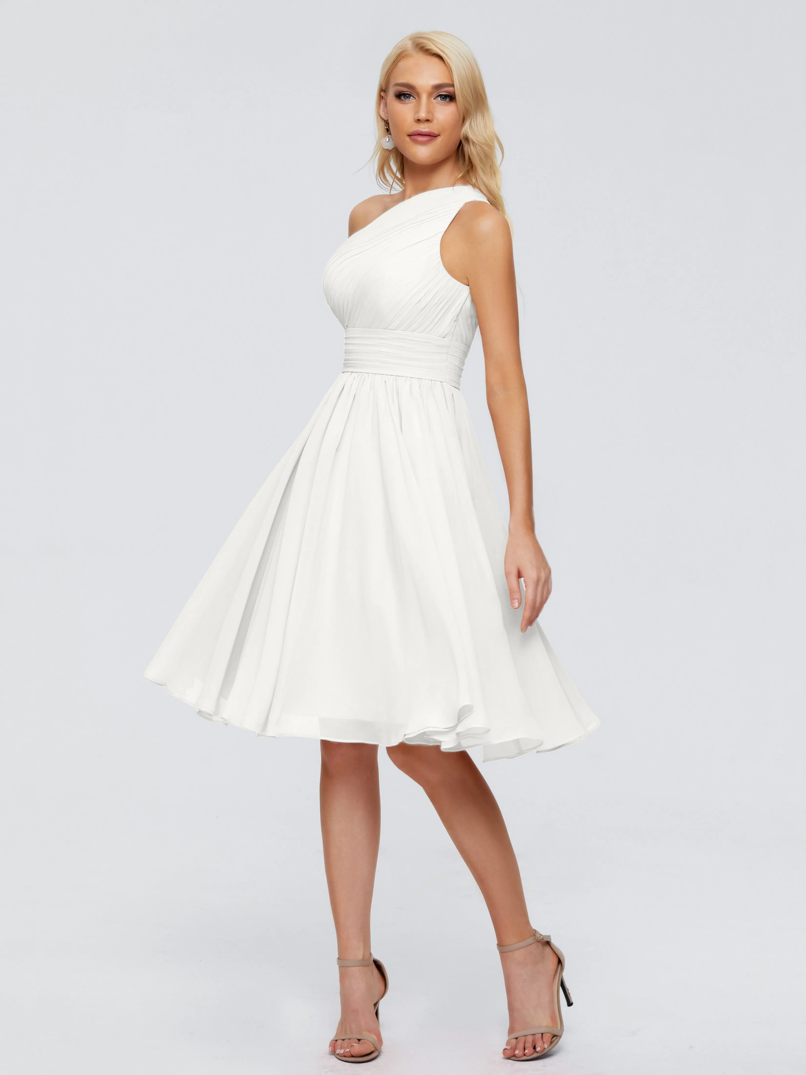 Kimberly Simple One Shoulder Short Bridesmaid Dresses