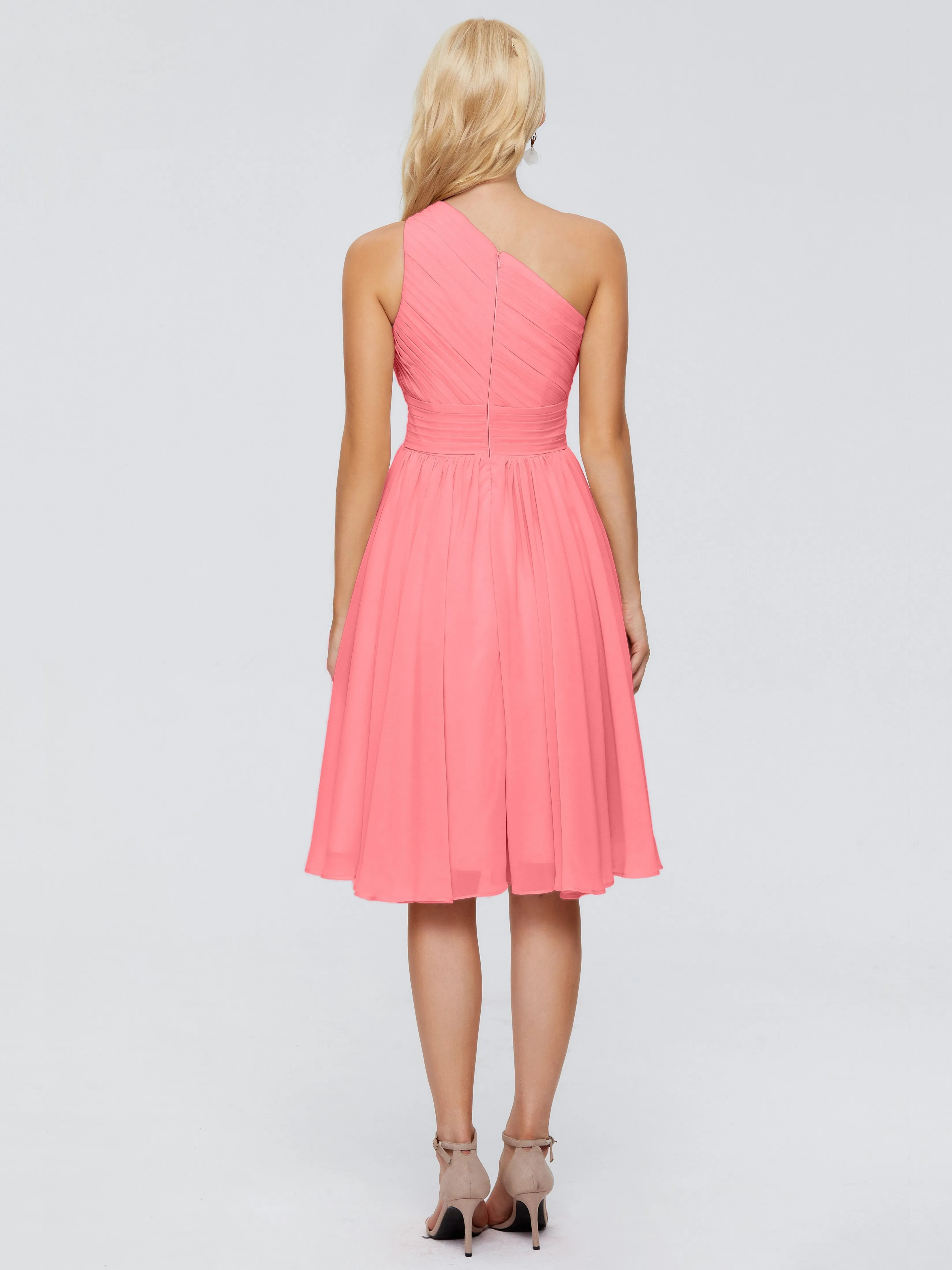 Kimberly Simple One Shoulder Short Bridesmaid Dresses