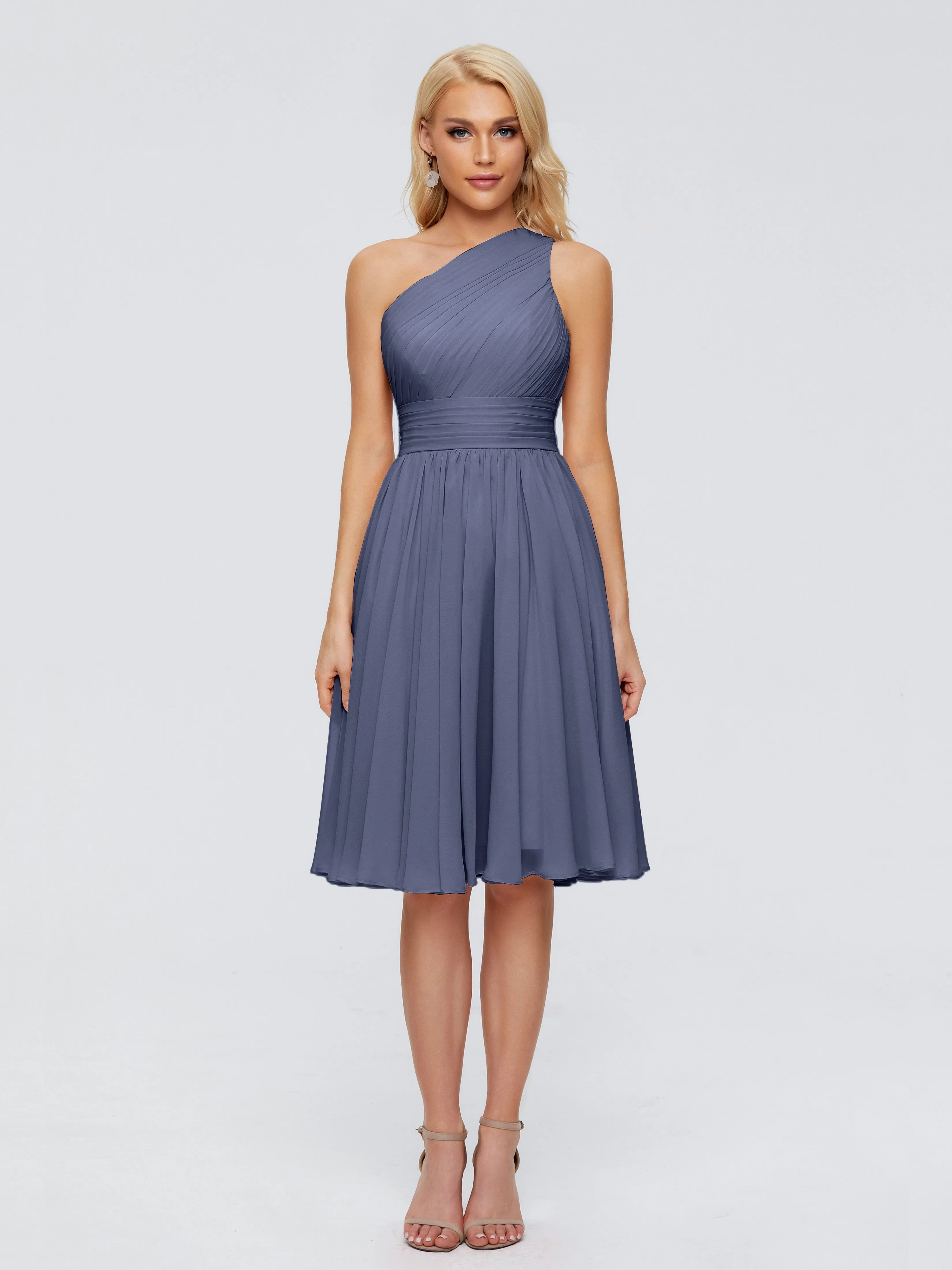 Kimberly Simple One Shoulder Short Bridesmaid Dresses