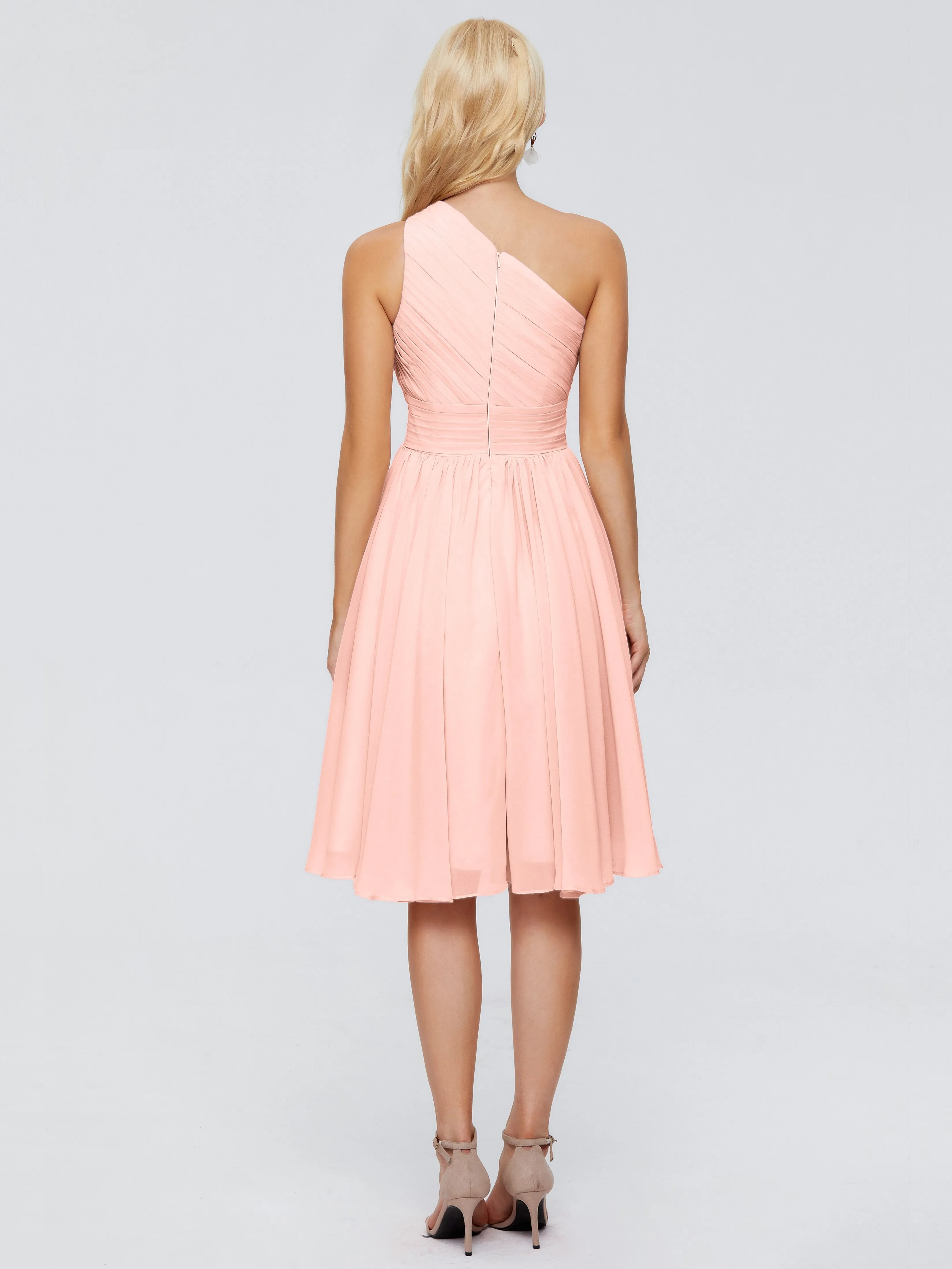 Kimberly Simple One Shoulder Short Bridesmaid Dresses