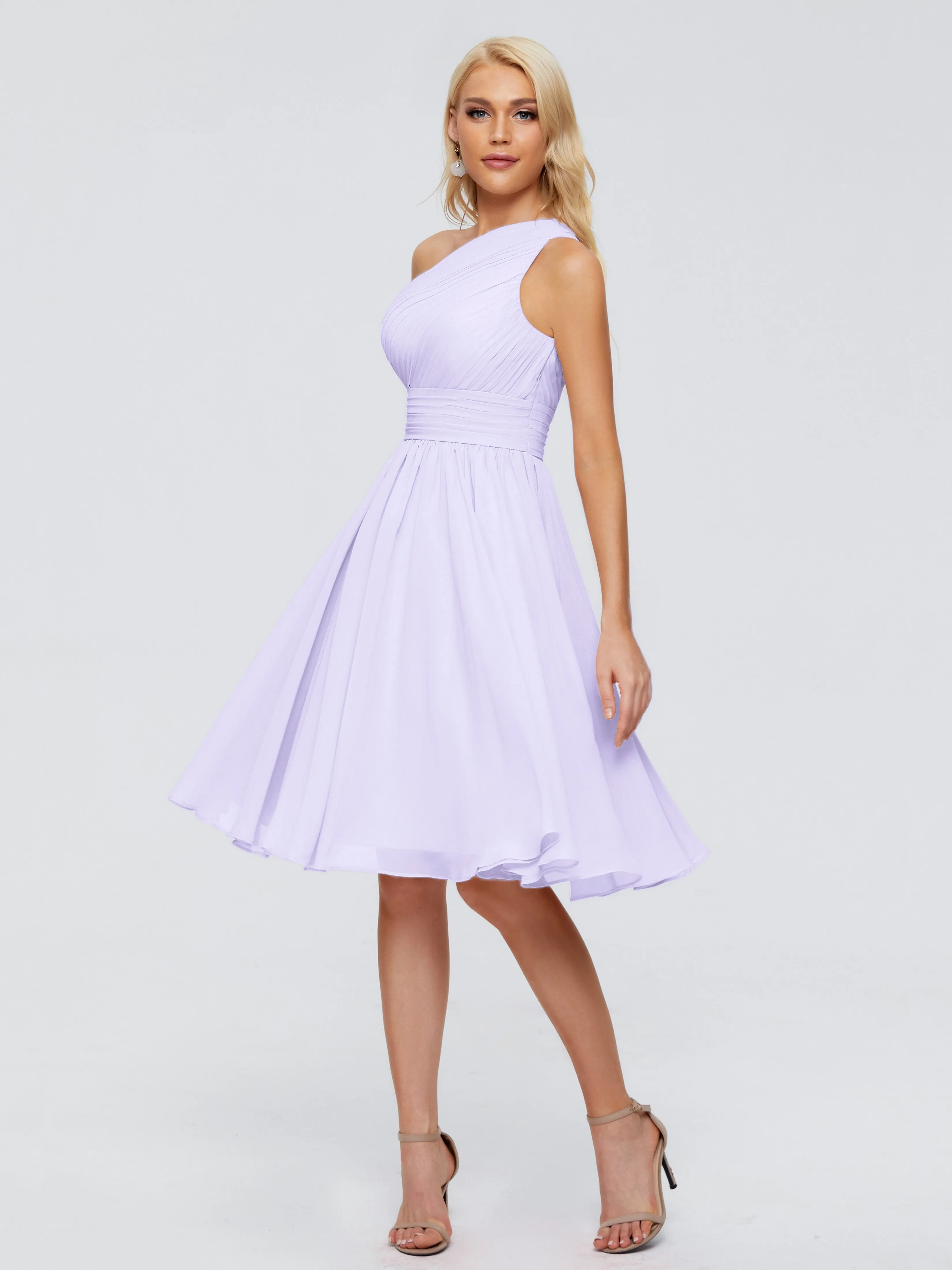 Kimberly Simple One Shoulder Short Bridesmaid Dresses